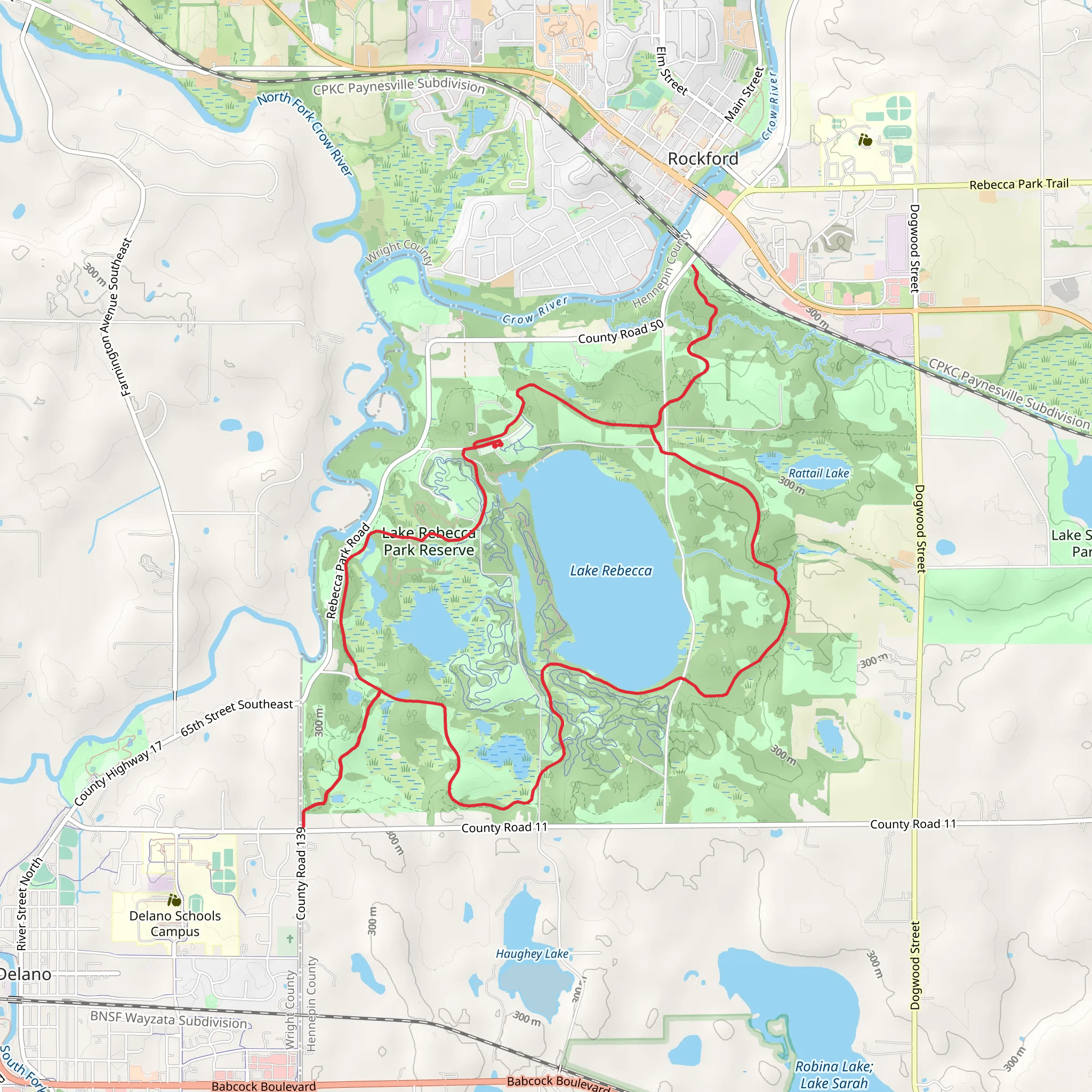 Lake Rebecca Park Reserve and Lake Rebecca Loop mobile static map