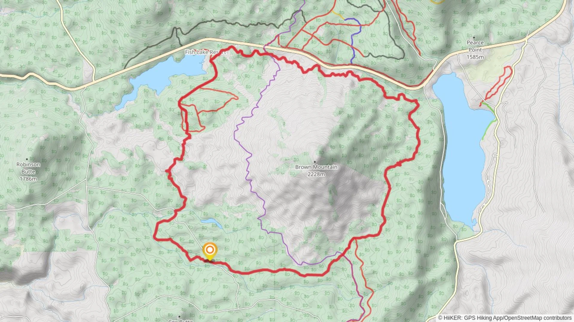 An image depicting the trail Brown Mountain and High Lakes Loop Trail and its surrounding area.