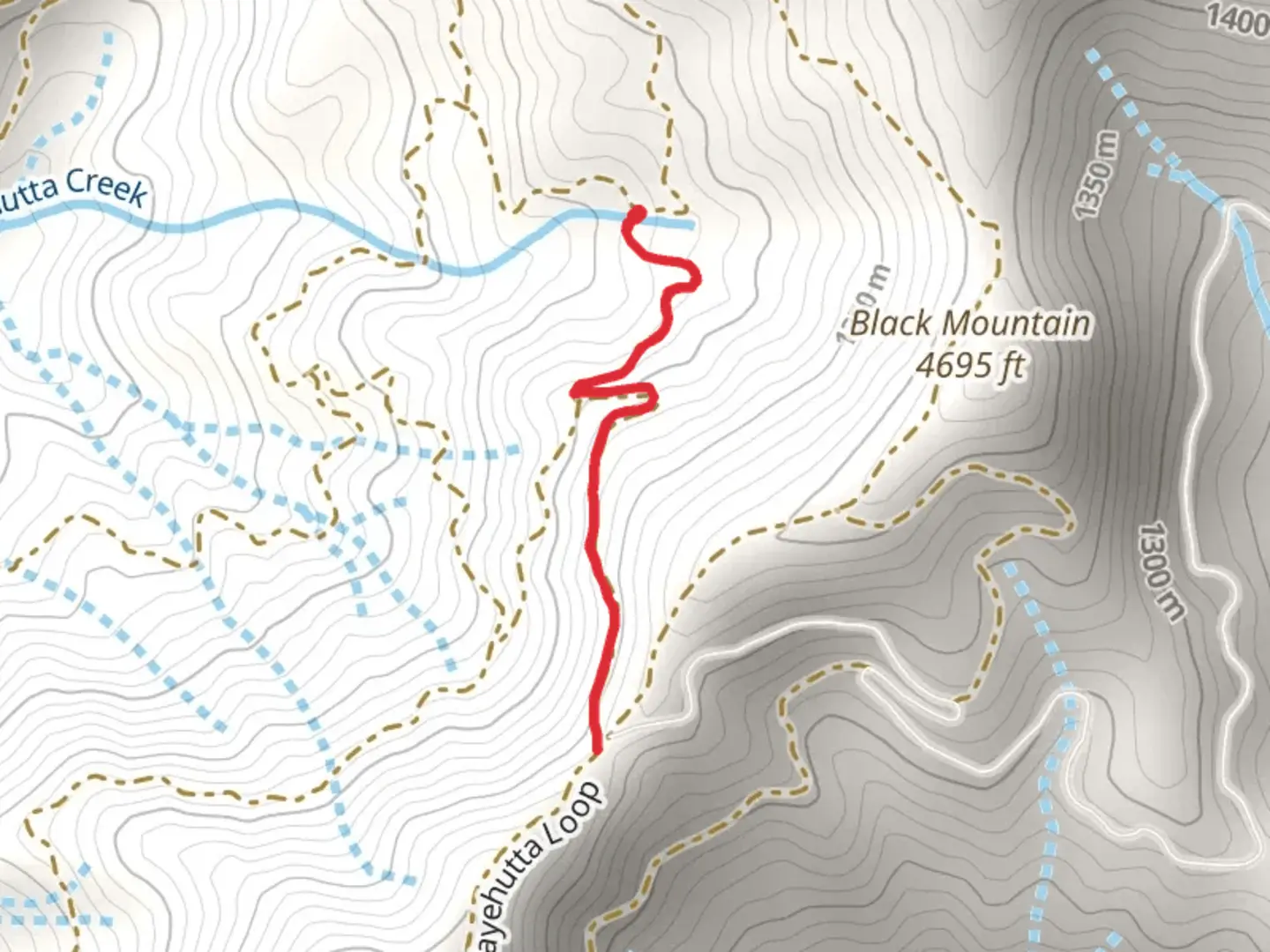 An image depicting the trail Upper Wayehutta Creek Trail and its surrounding area.