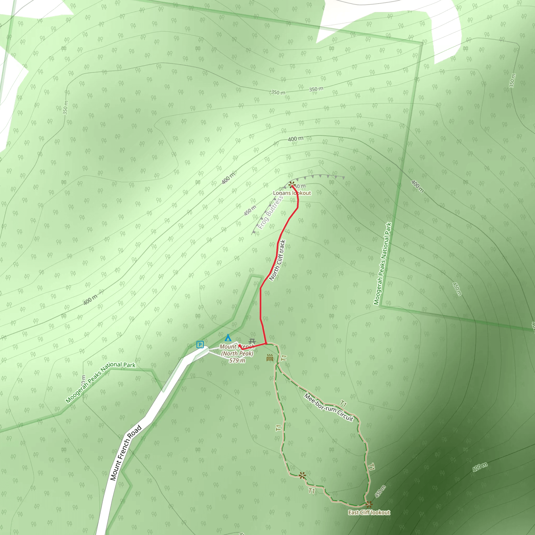 North Cliff Track mobile static map