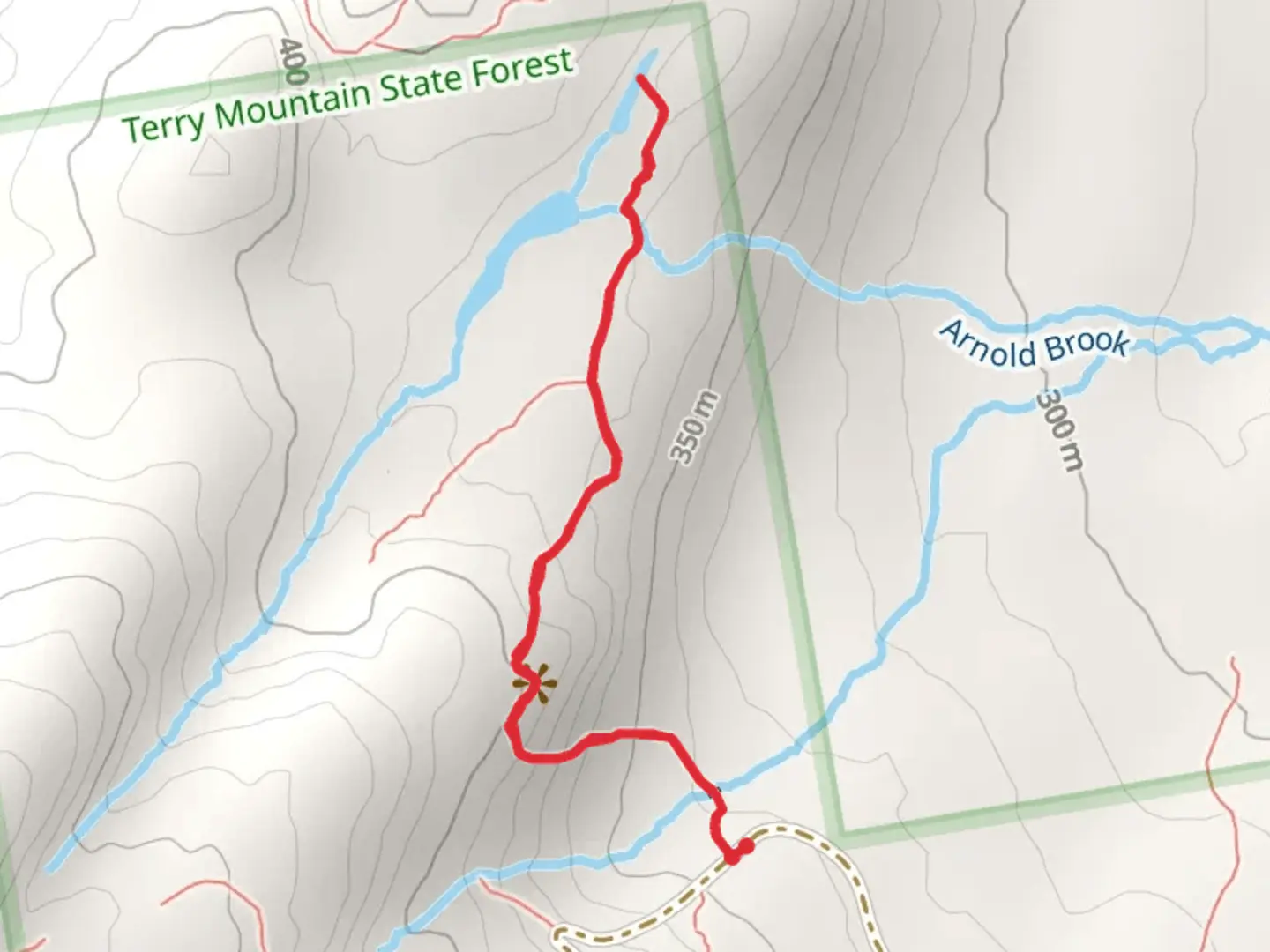 An image depicting the trail Arnold Brook and its surrounding area.