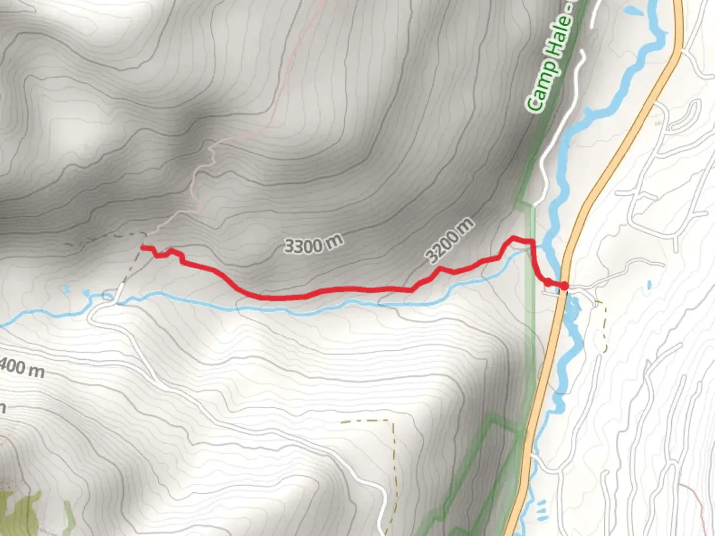 An image depicting the trail Lower McCullough Gulch Road and its surrounding area.