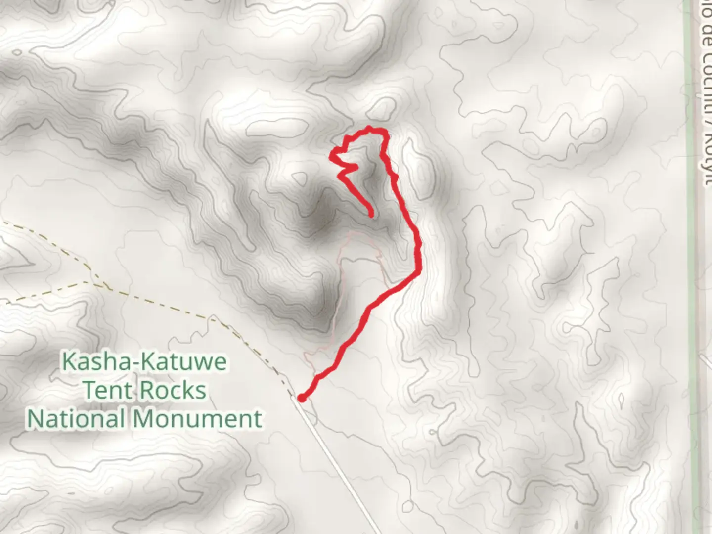 An image depicting the trail Slot Canyon Trail and its surrounding area.