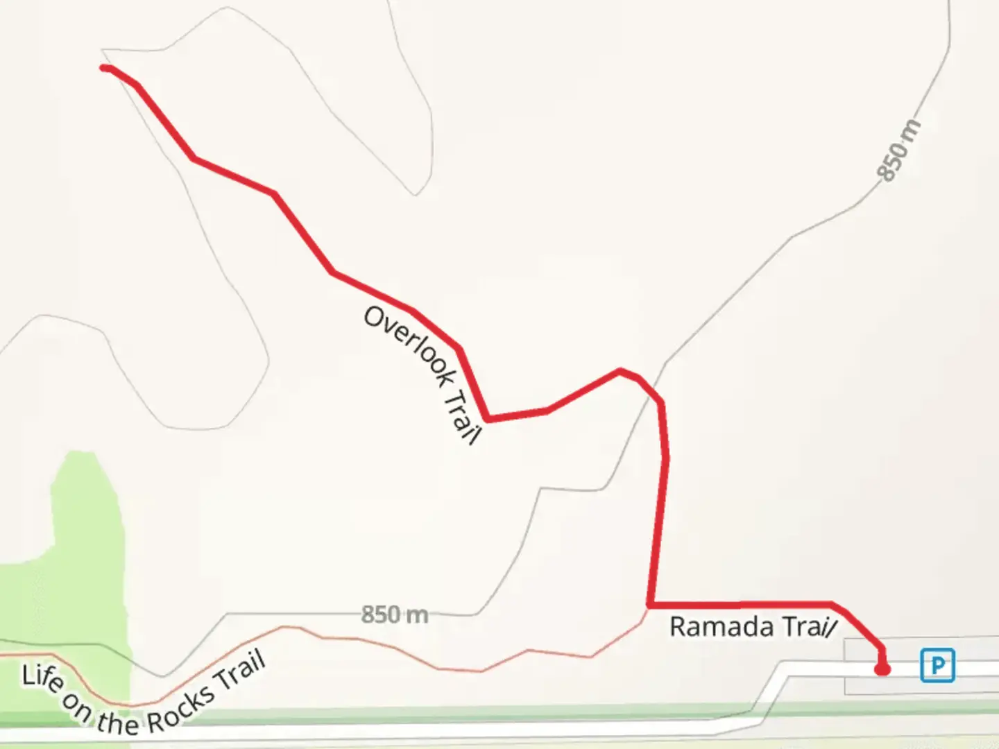 An image depicting the trail Overlook Trail and its surrounding area.
