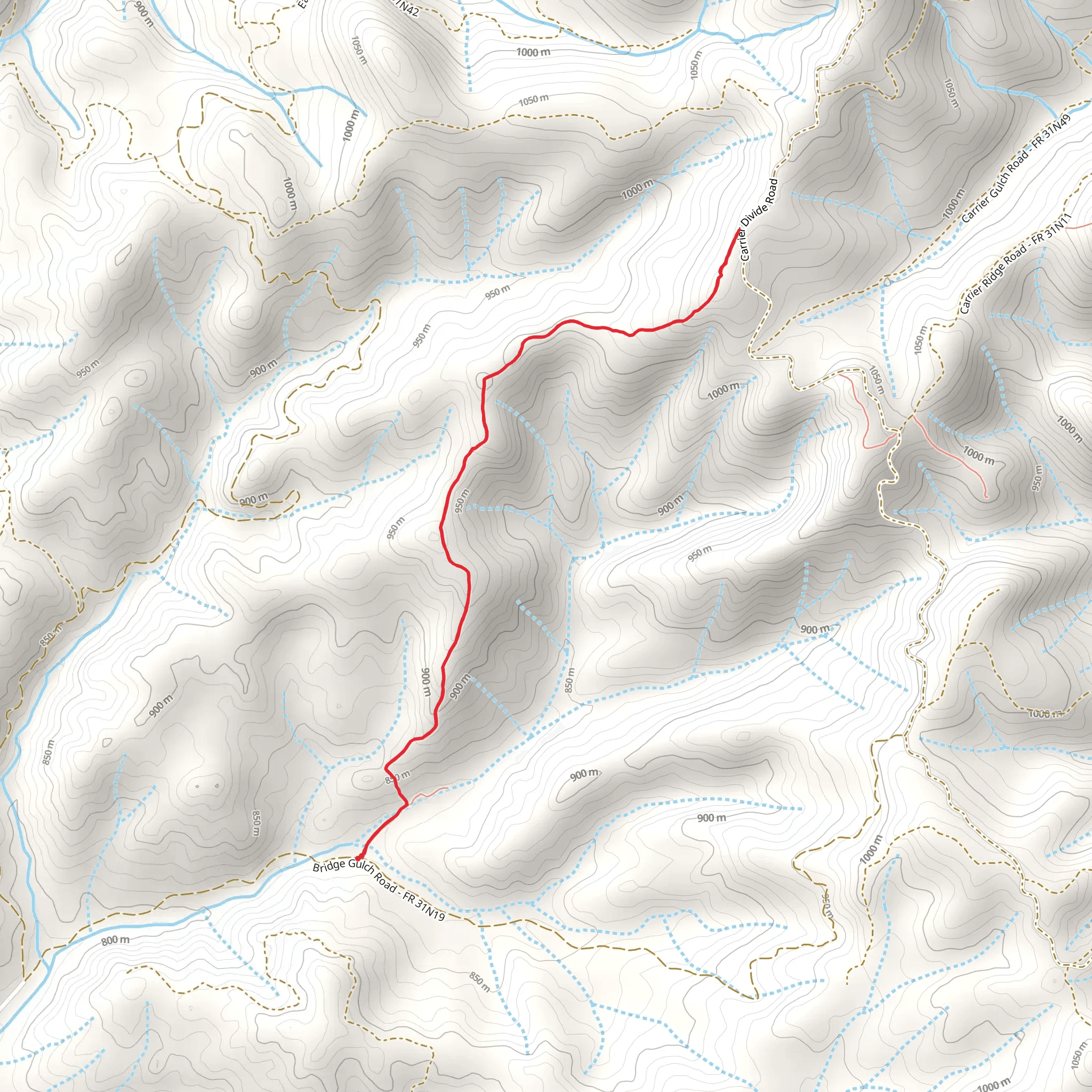 Dobbins Gulch Trail mobile static map