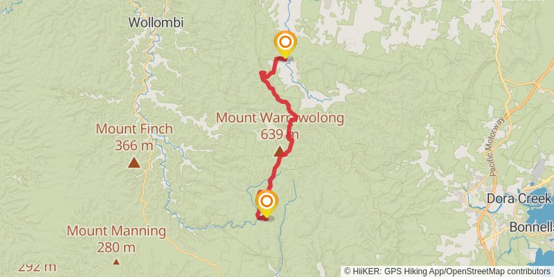 The Great North Walk stage 11 Map