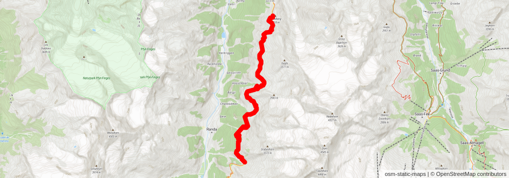 Zermatt - Grachen Trail stage 2 Map