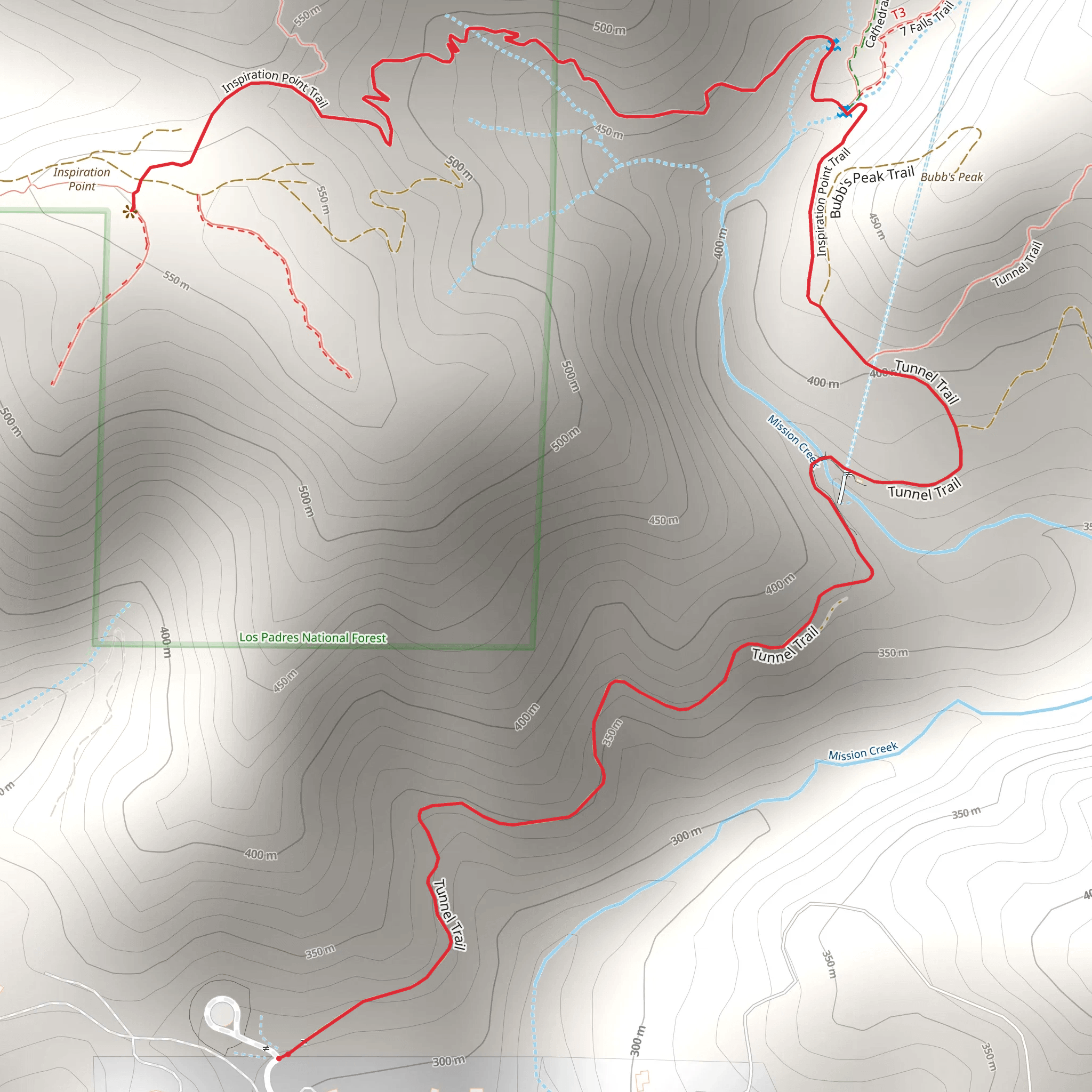 Inspiration Point via Tunnel Trail mobile static map