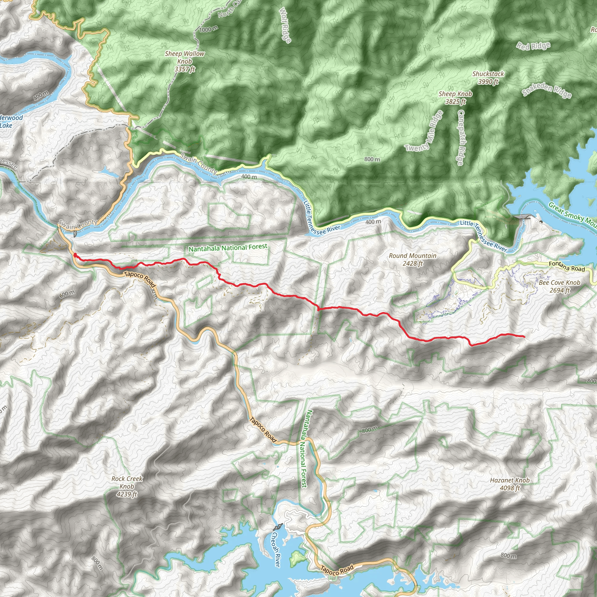 Yellow Creek Mountain Trail mobile static map