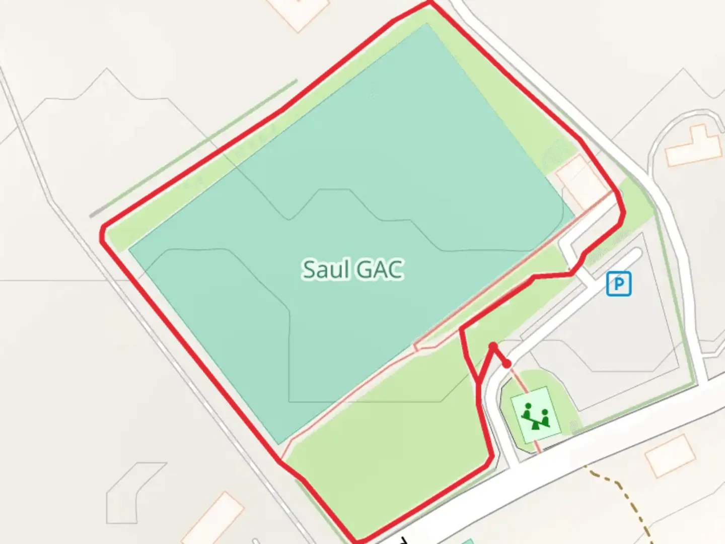 An image depicting the trail St Patrick's GAC Saul - Saul Family Trail and its surrounding area.