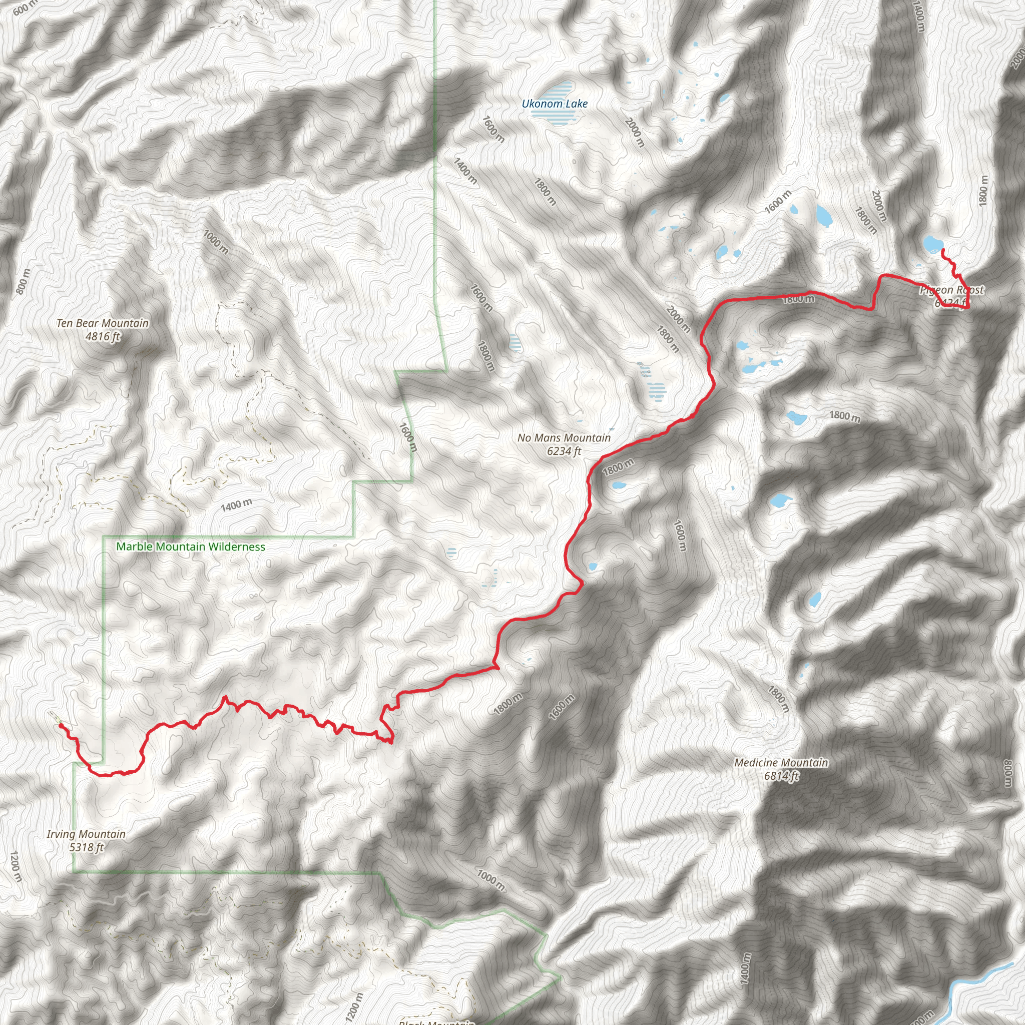 Burney Lake via Haypress Trail mobile static map