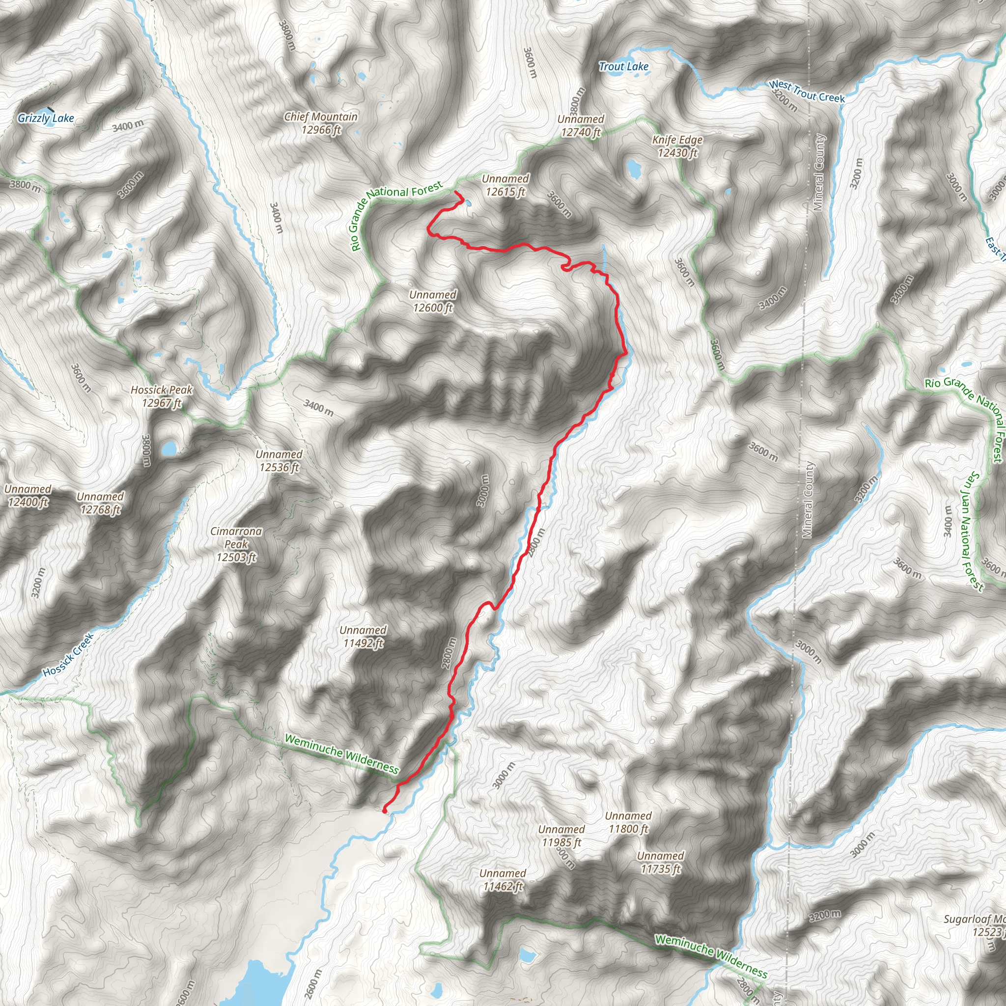 Williams Creek Trail mobile static map