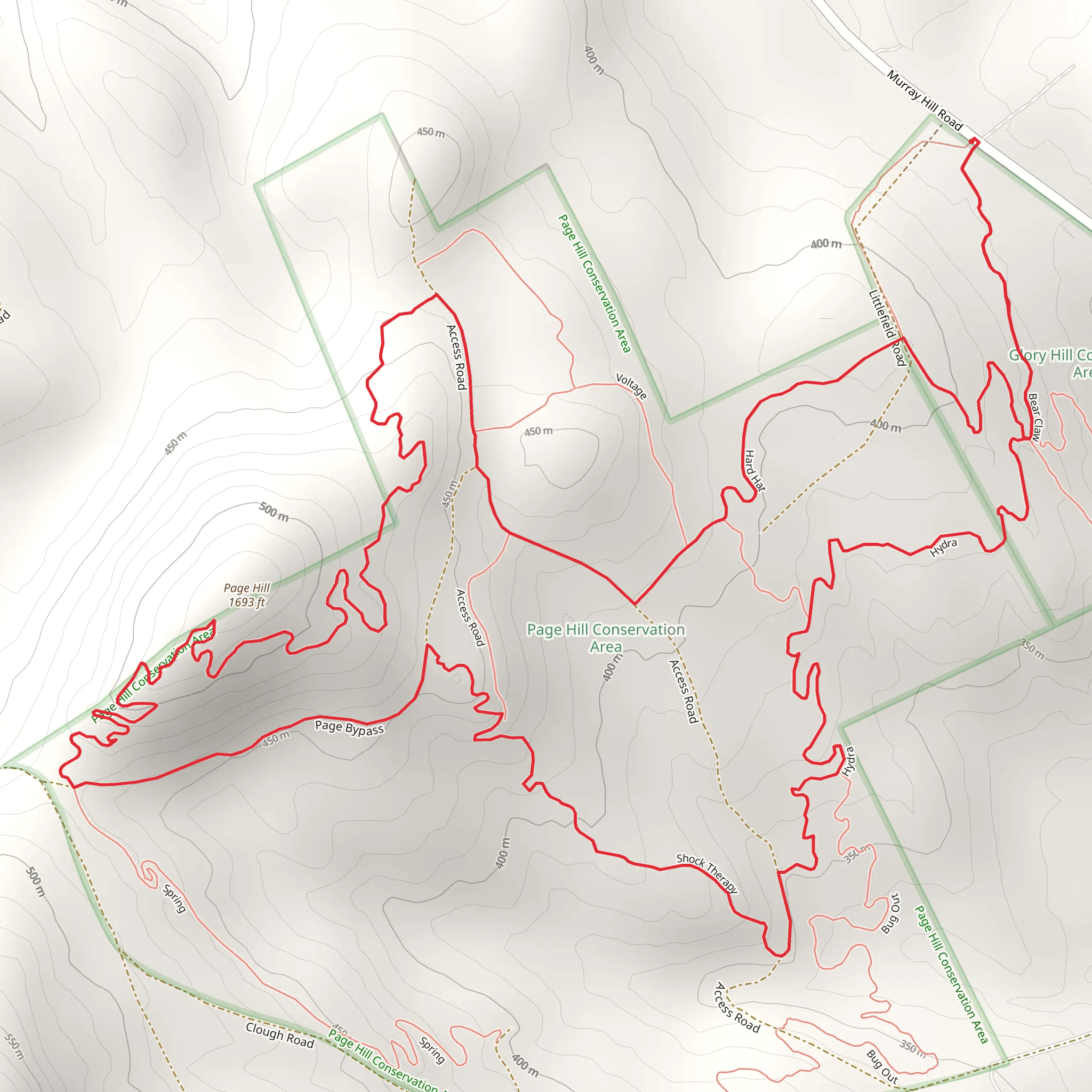 Page Hill Loop from Murray Hill Road mobile static map