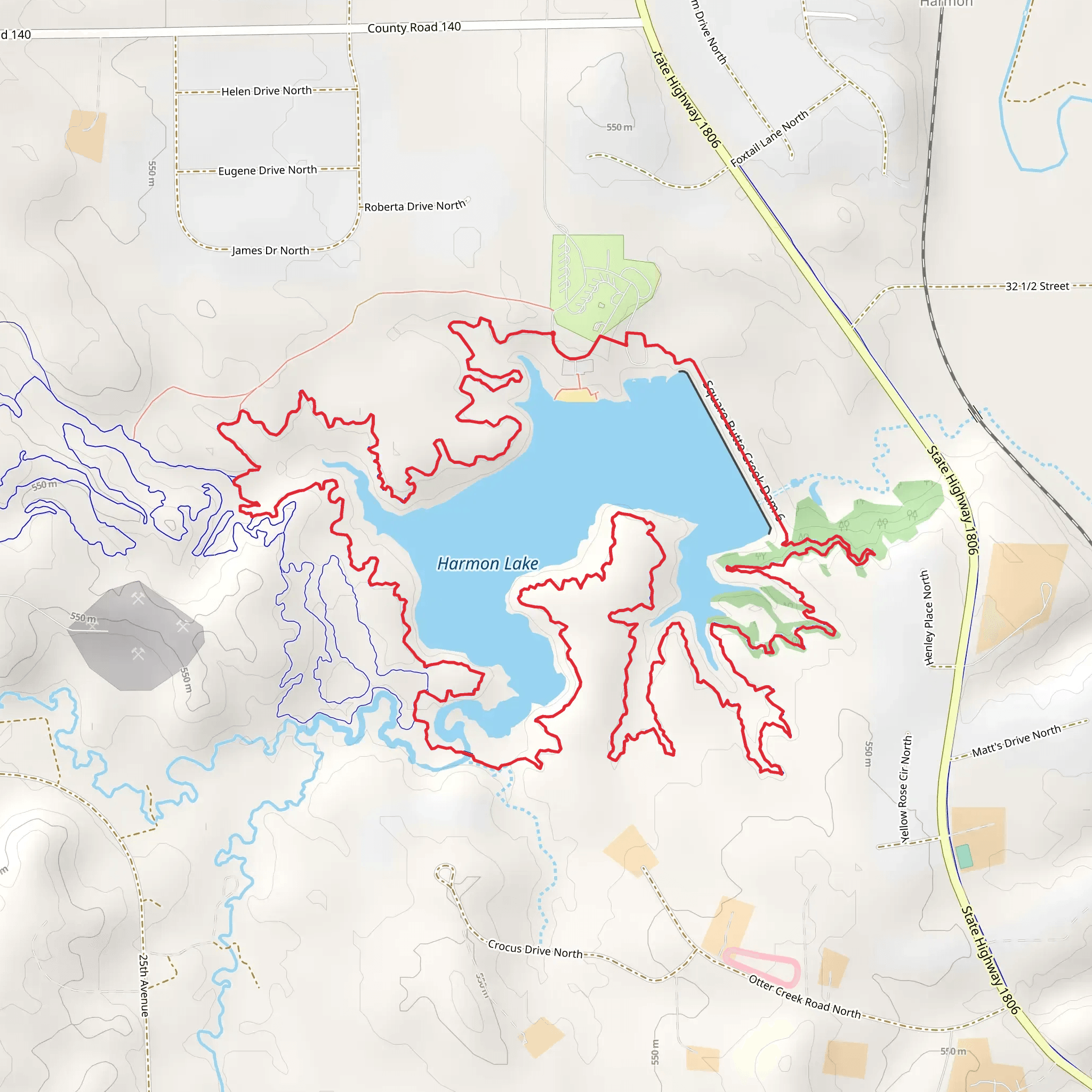 Harmon Lake Loop mobile static map