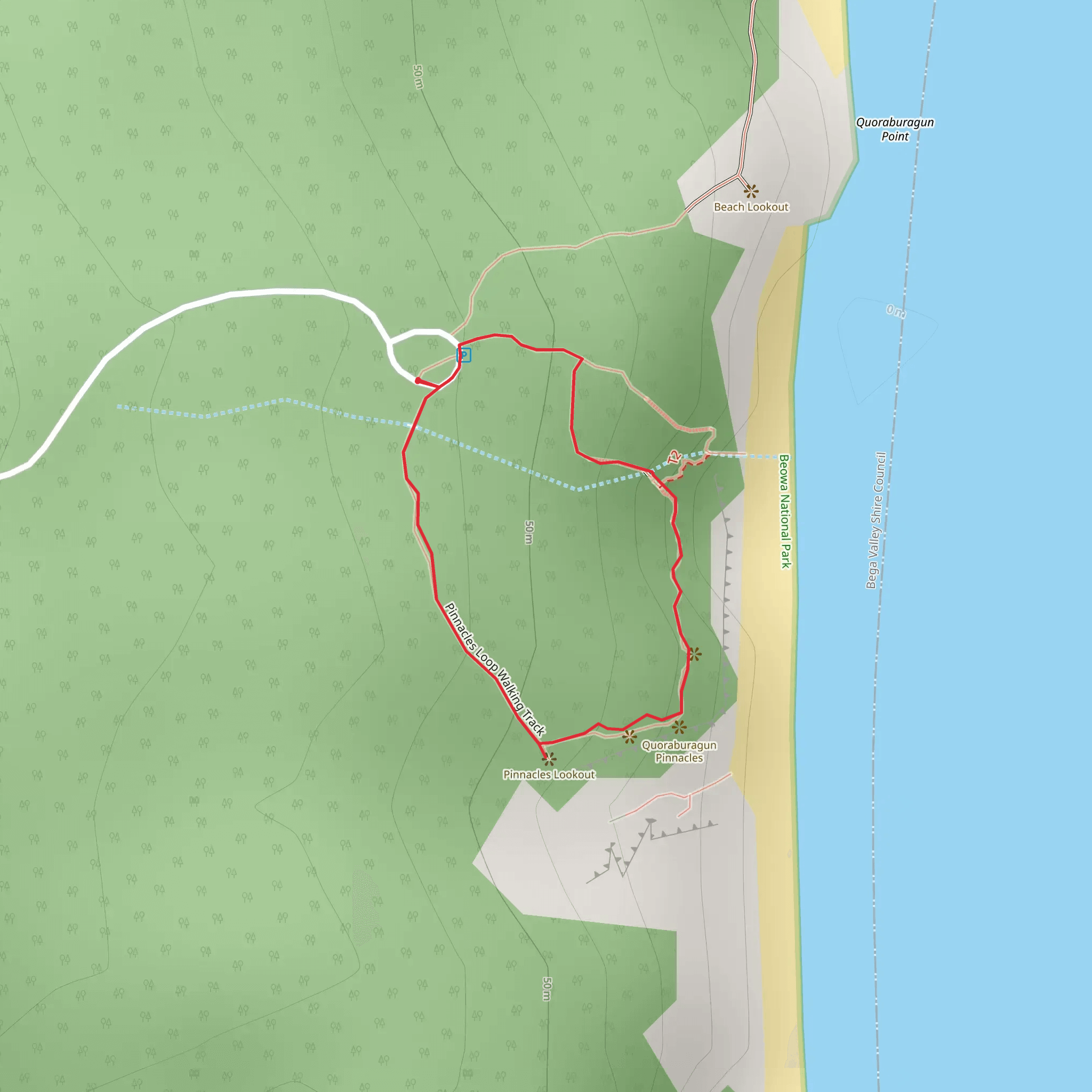 Pinnacles Loop Track mobile static map