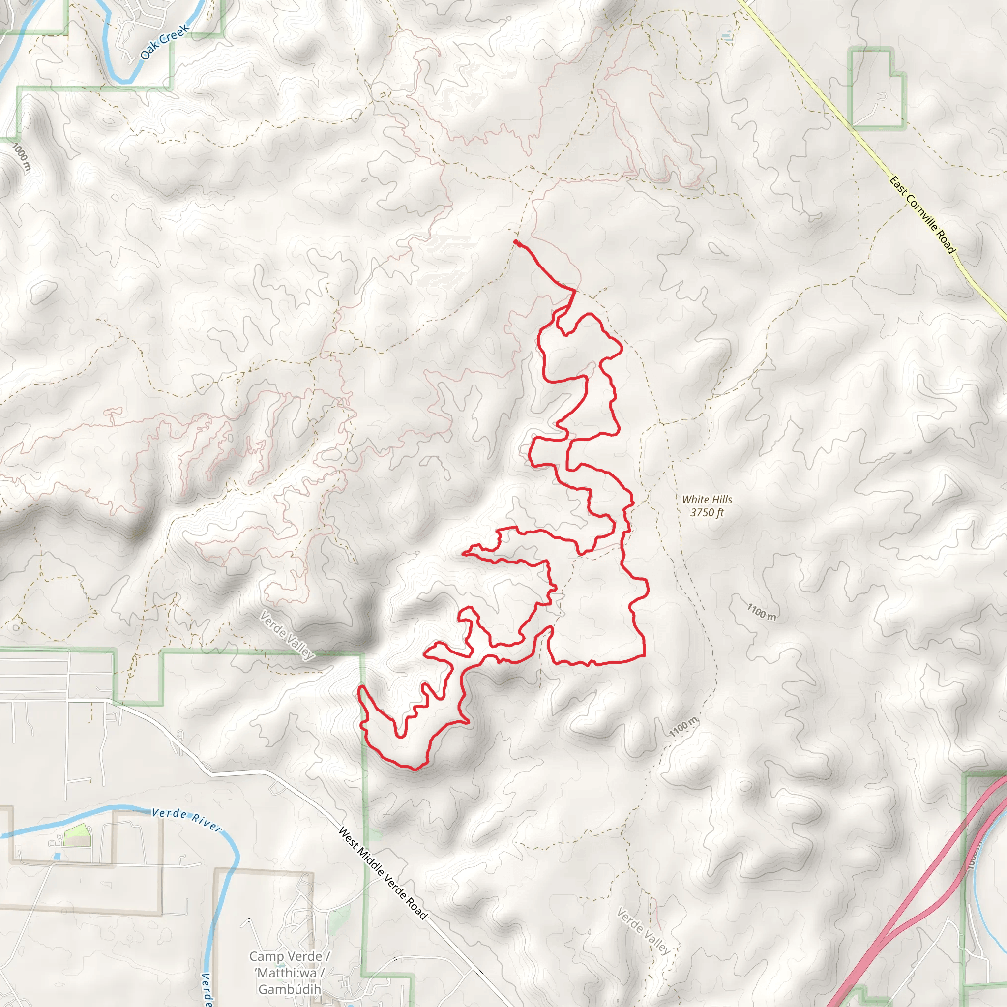 Middle Verde Loop Trail mobile static map
