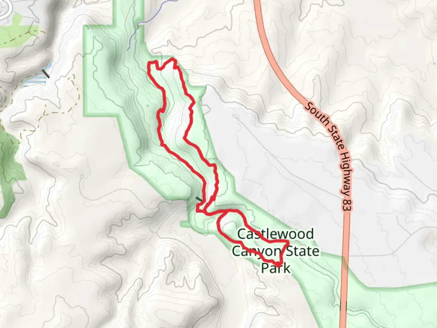 An image depicting the trail Lake Gulch Trail, Creek Bottom Trail and Rimrock Trail Loop and its surrounding area.