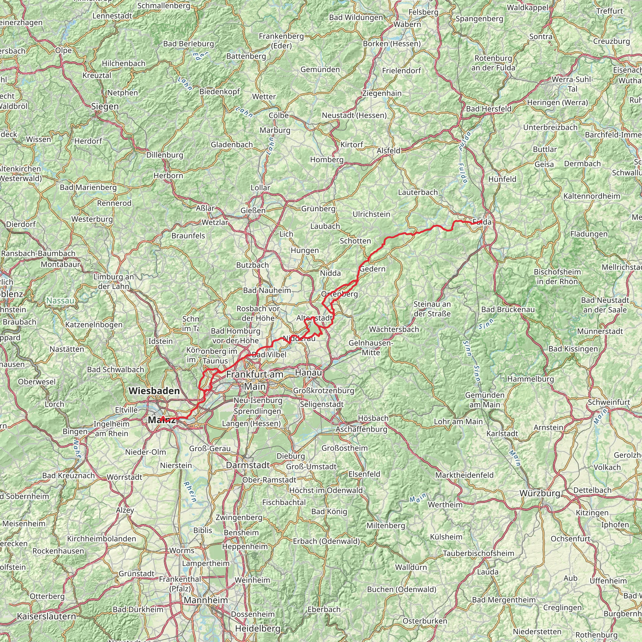 Bonifatius - Route mobile static map