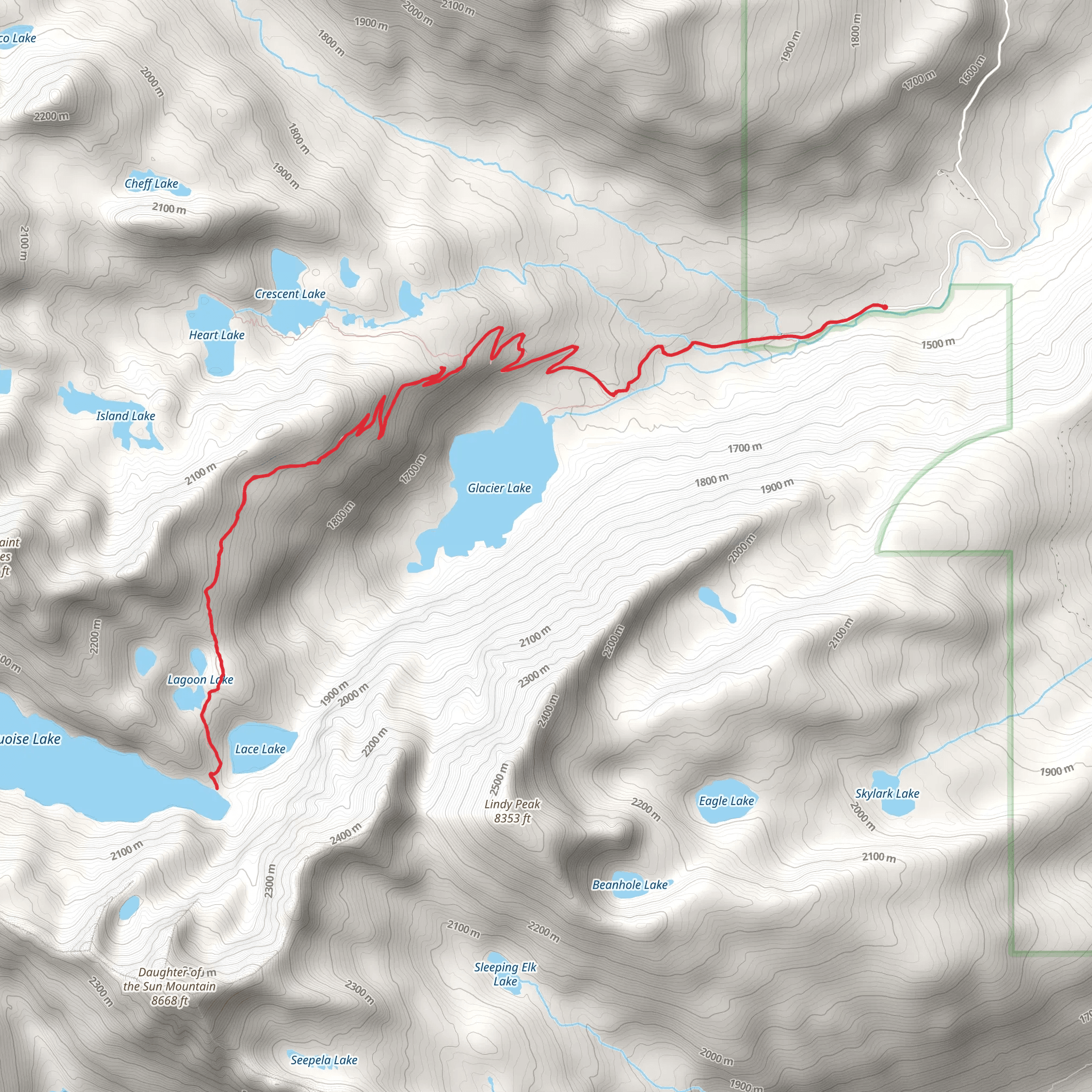 Turquoise Lake Trail mobile static map