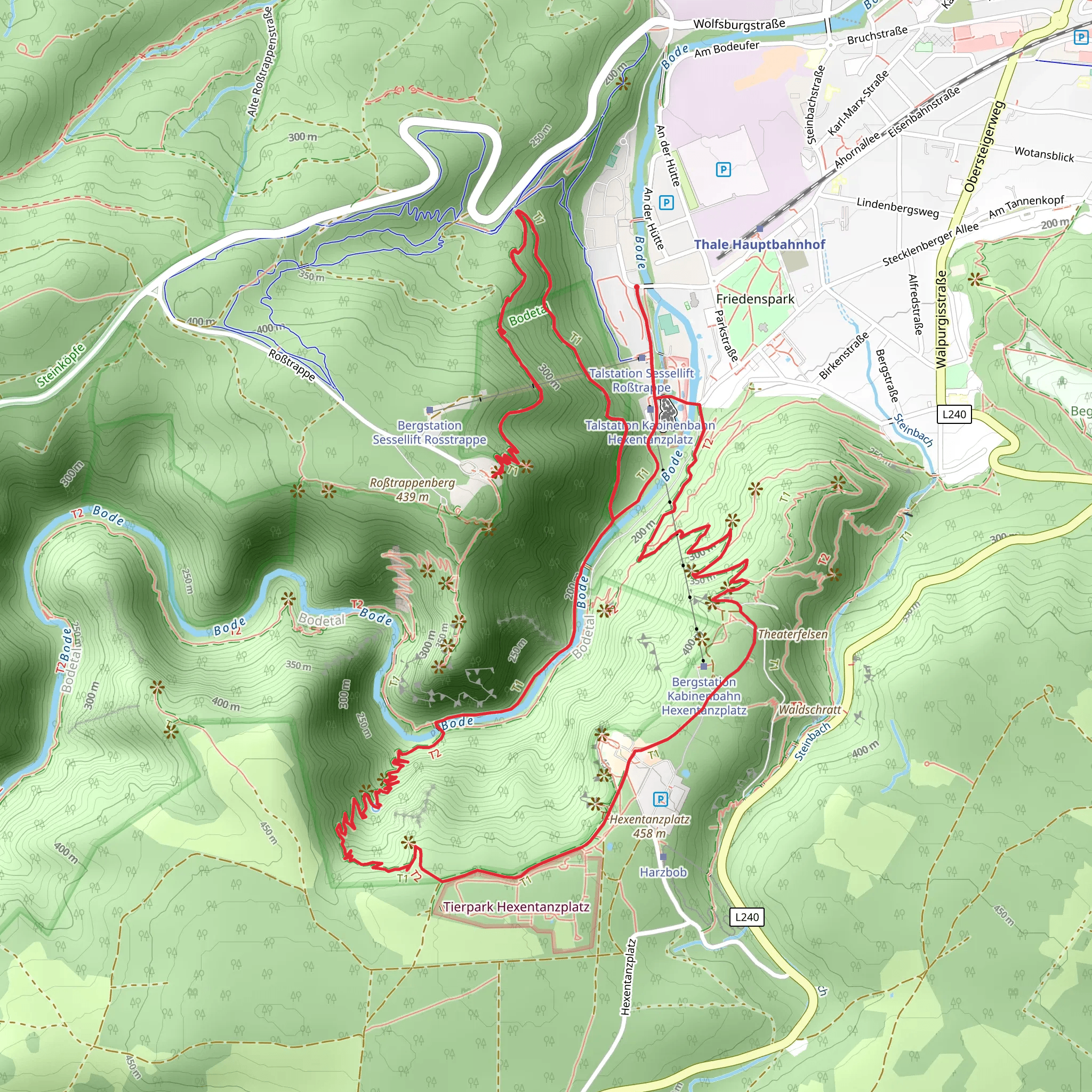 Roßtrappe, Jungfern-Brücke and Hexentanzplatz Loop mobile static map