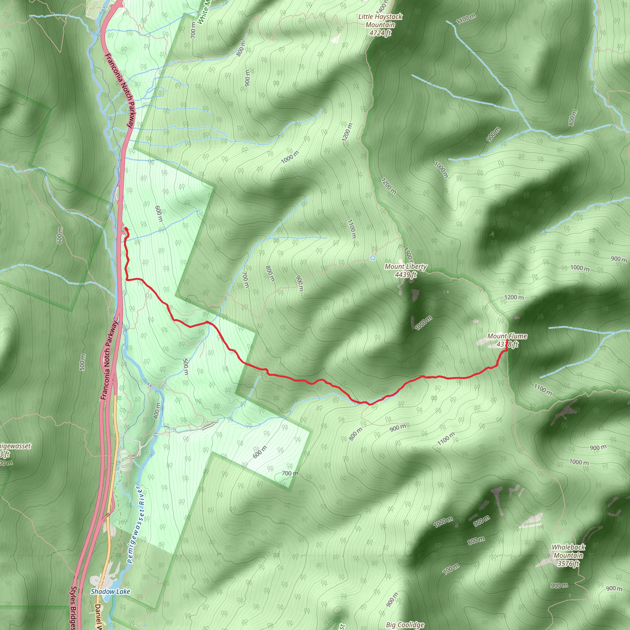 Flume Slide Trail mobile static map