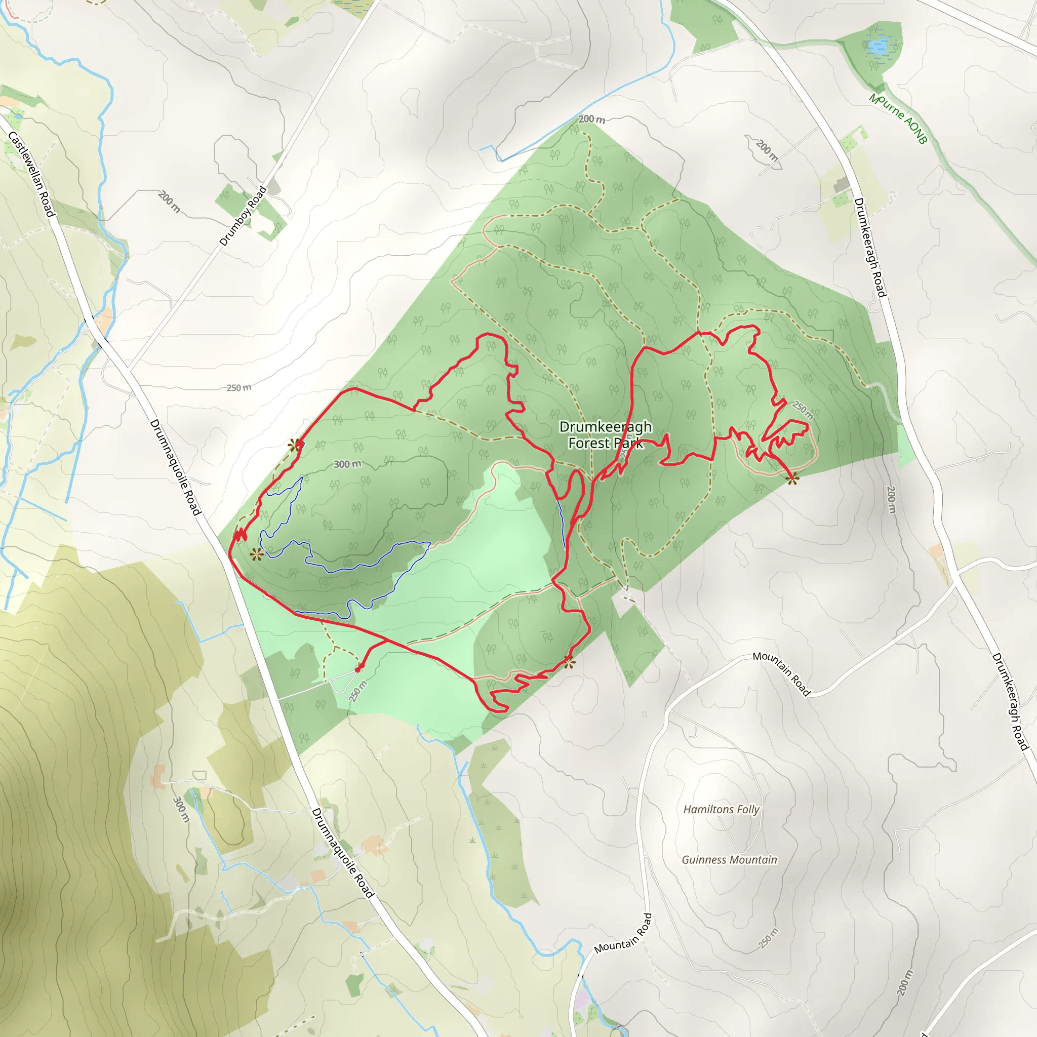 Viewpoint Trail - Drumkeeragh Forest mobile static map