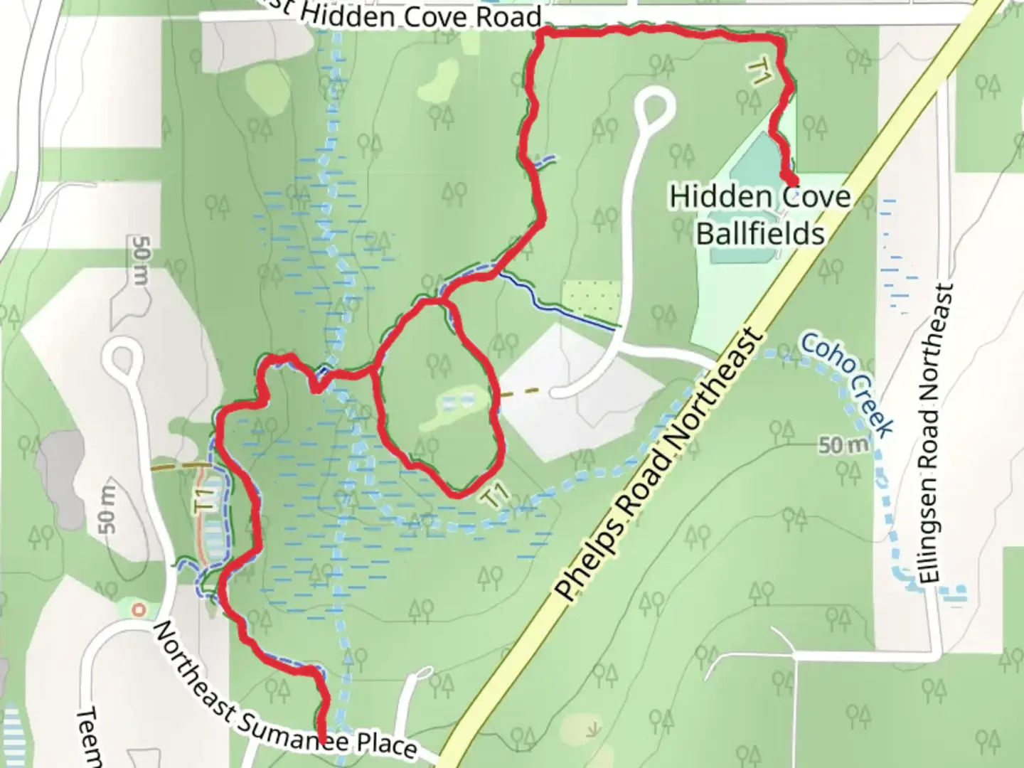 An image depicting the trail Hidden Cove Trail and its surrounding area.