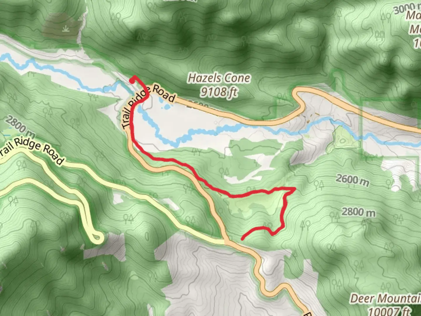 An image depicting the trail Little Horseshoe Park Trail Out and Back and its surrounding area.