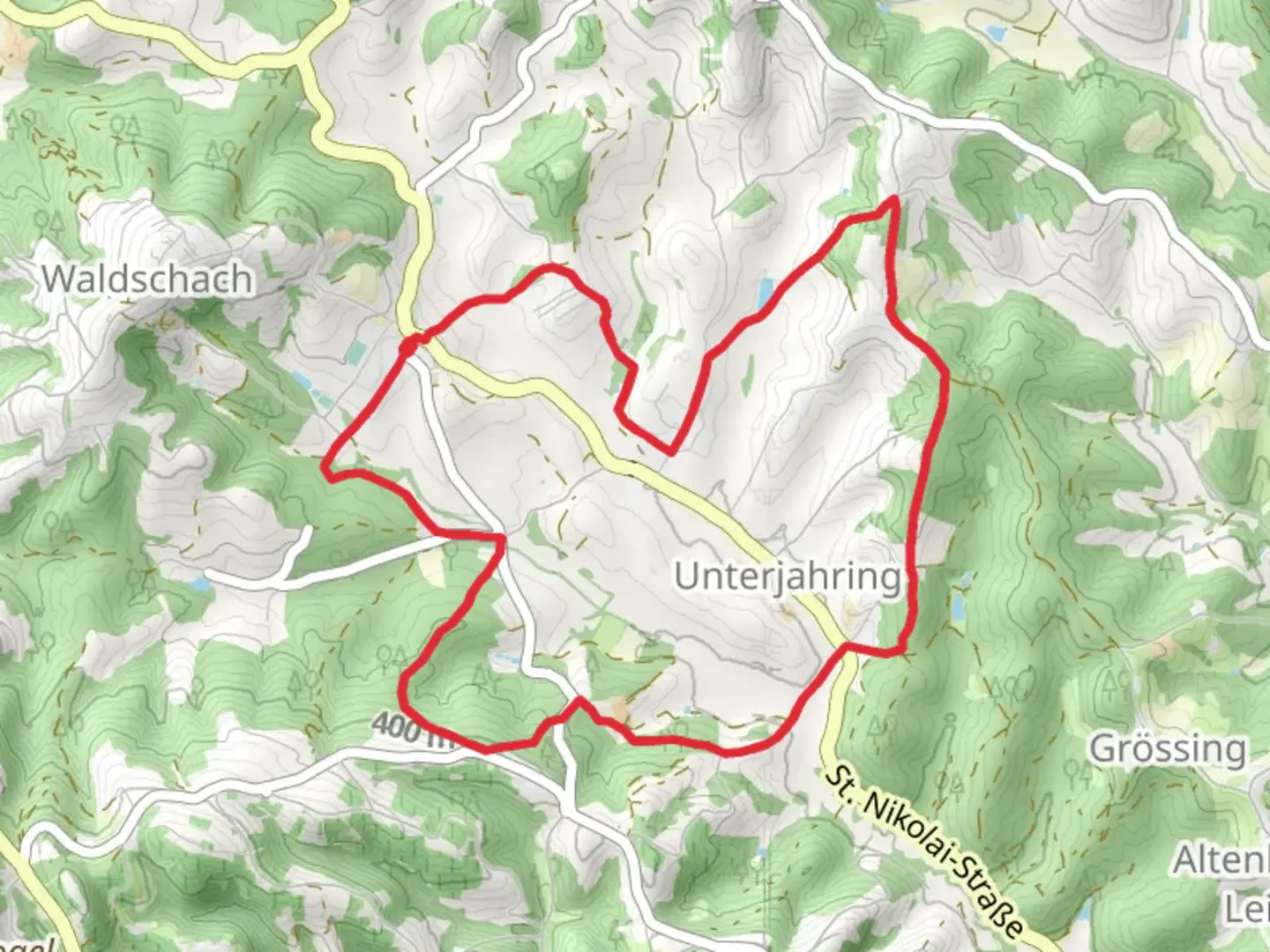 An image depicting the trail Jahringer Loop - 4 and its surrounding area.