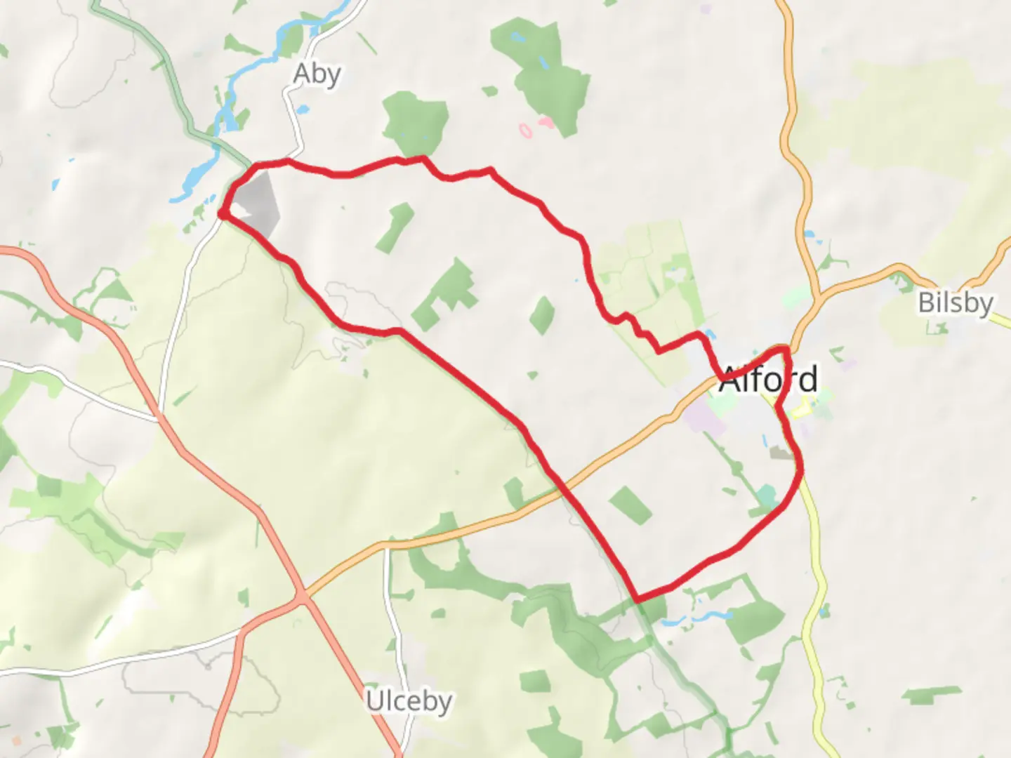 An image depicting the trail South Thoresby to Alford Walk and its surrounding area.