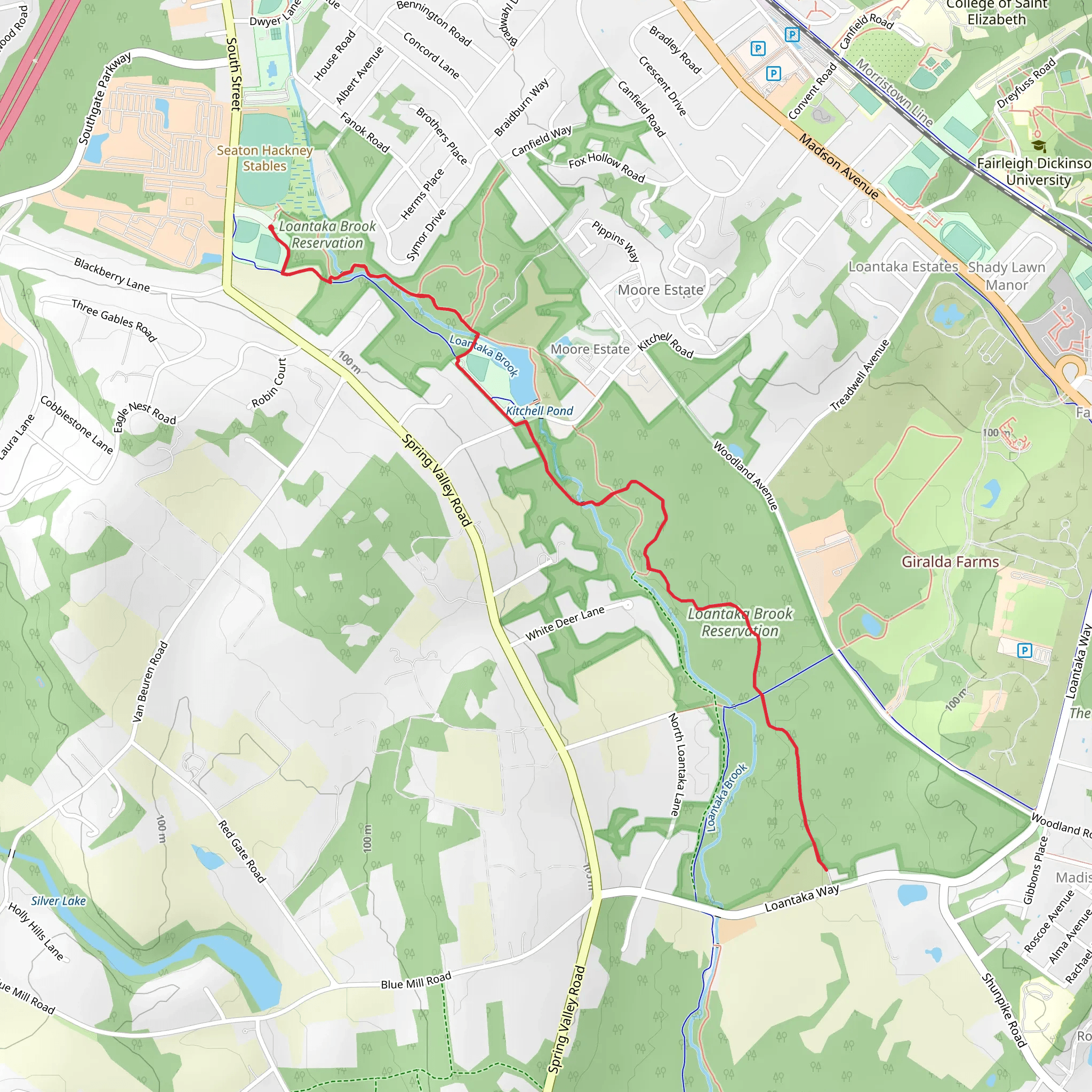 Loantaka Brook Reservation Walk mobile static map