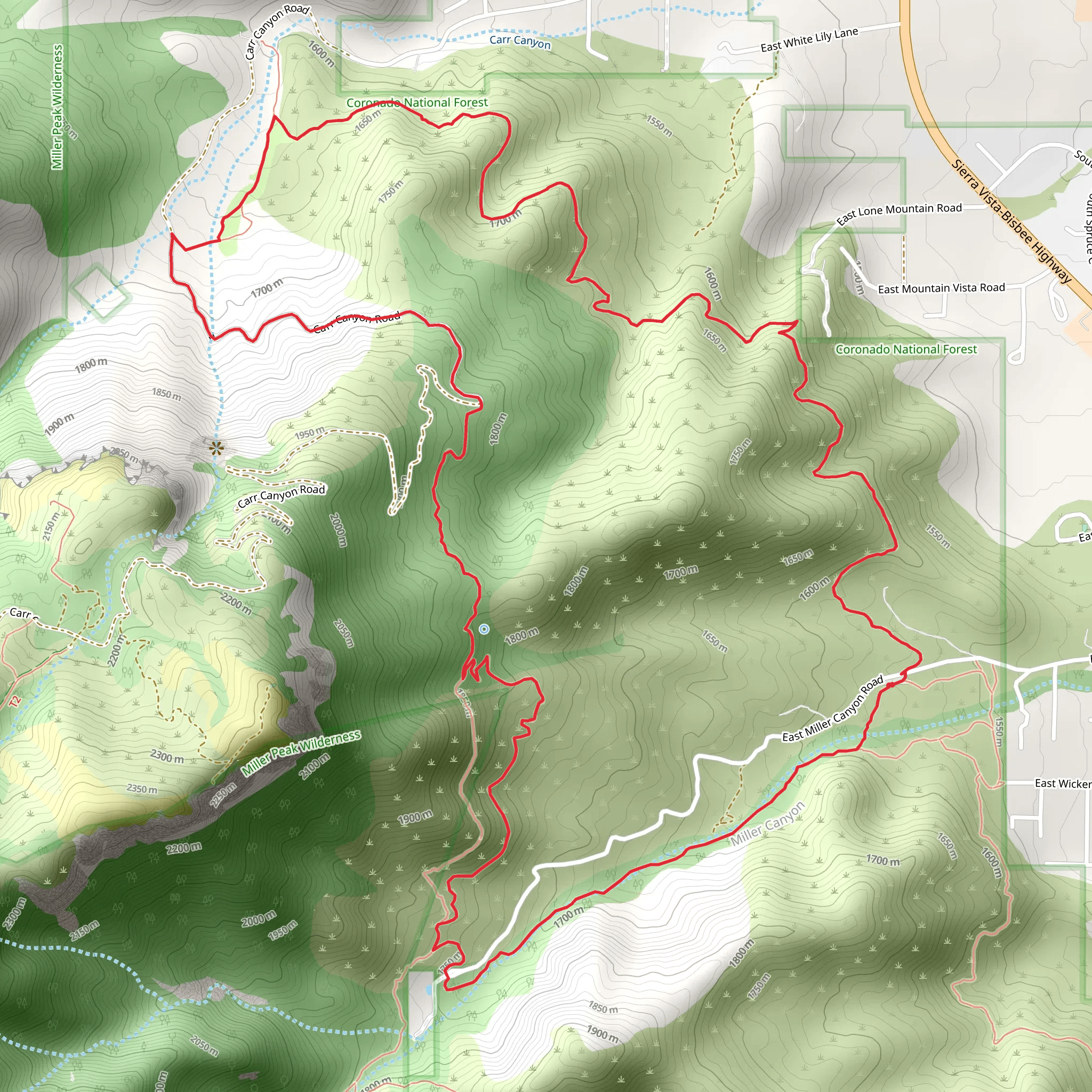 Perimeter Trail and Clark Spring Loop Trail mobile static map