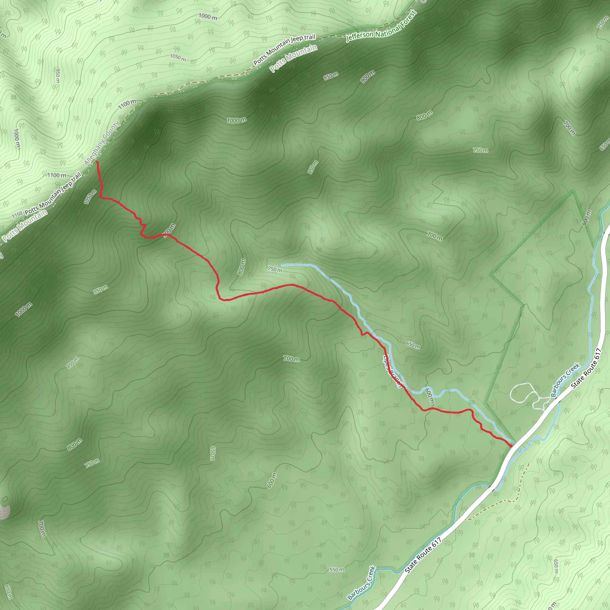 Lipes Branch Trail mobile static map
