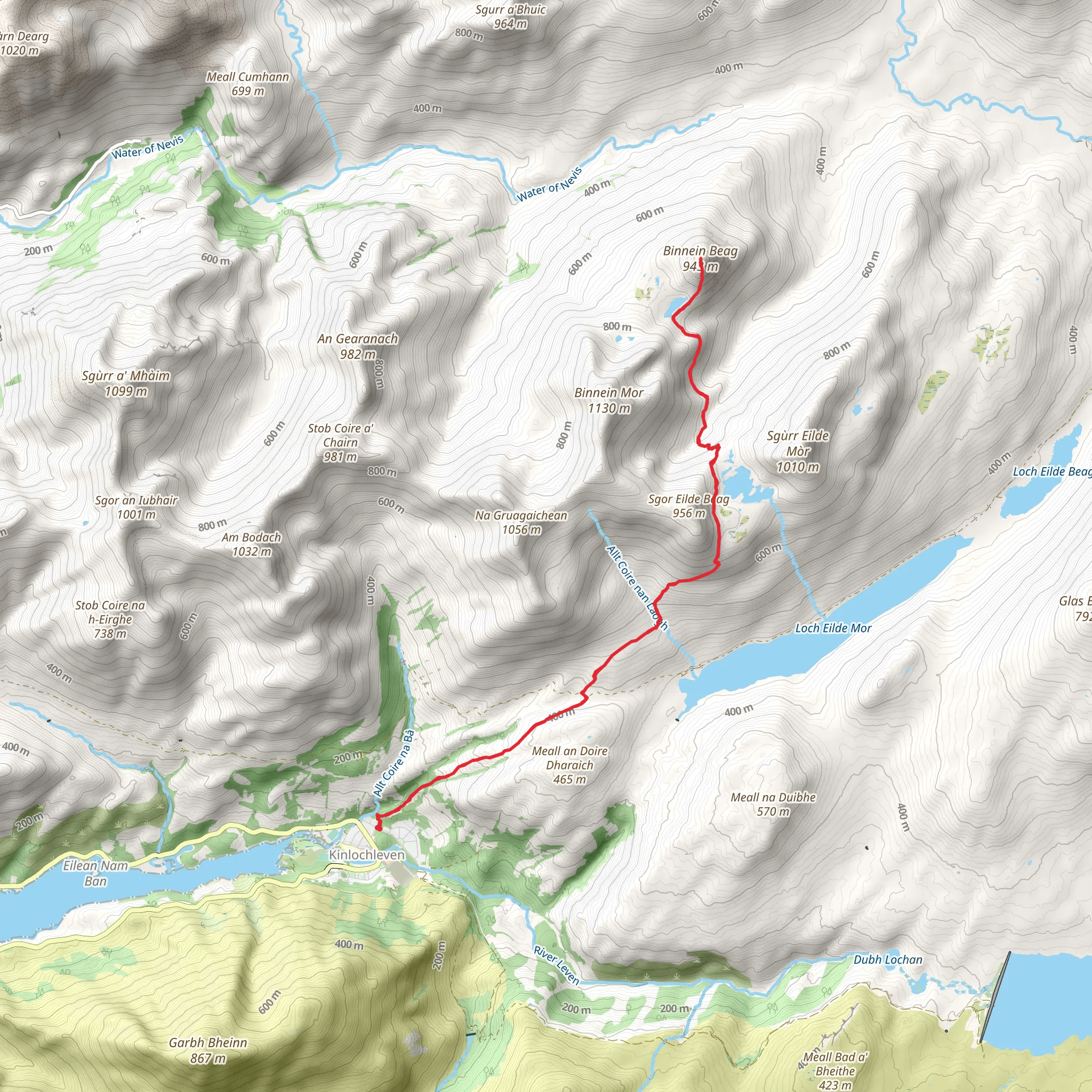 Binnein Beag mobile static map