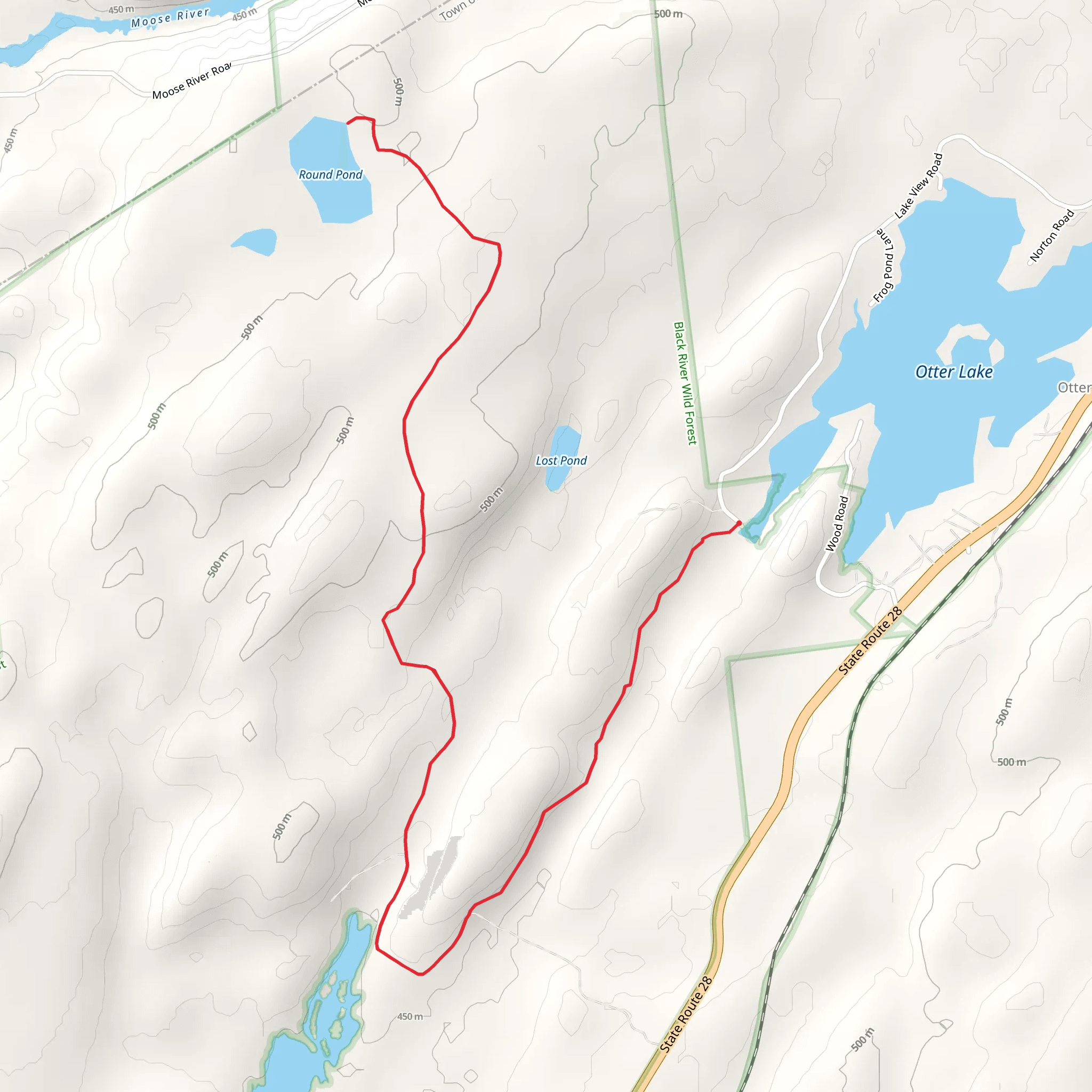 Round Lake Trail from Otter Lake mobile static map