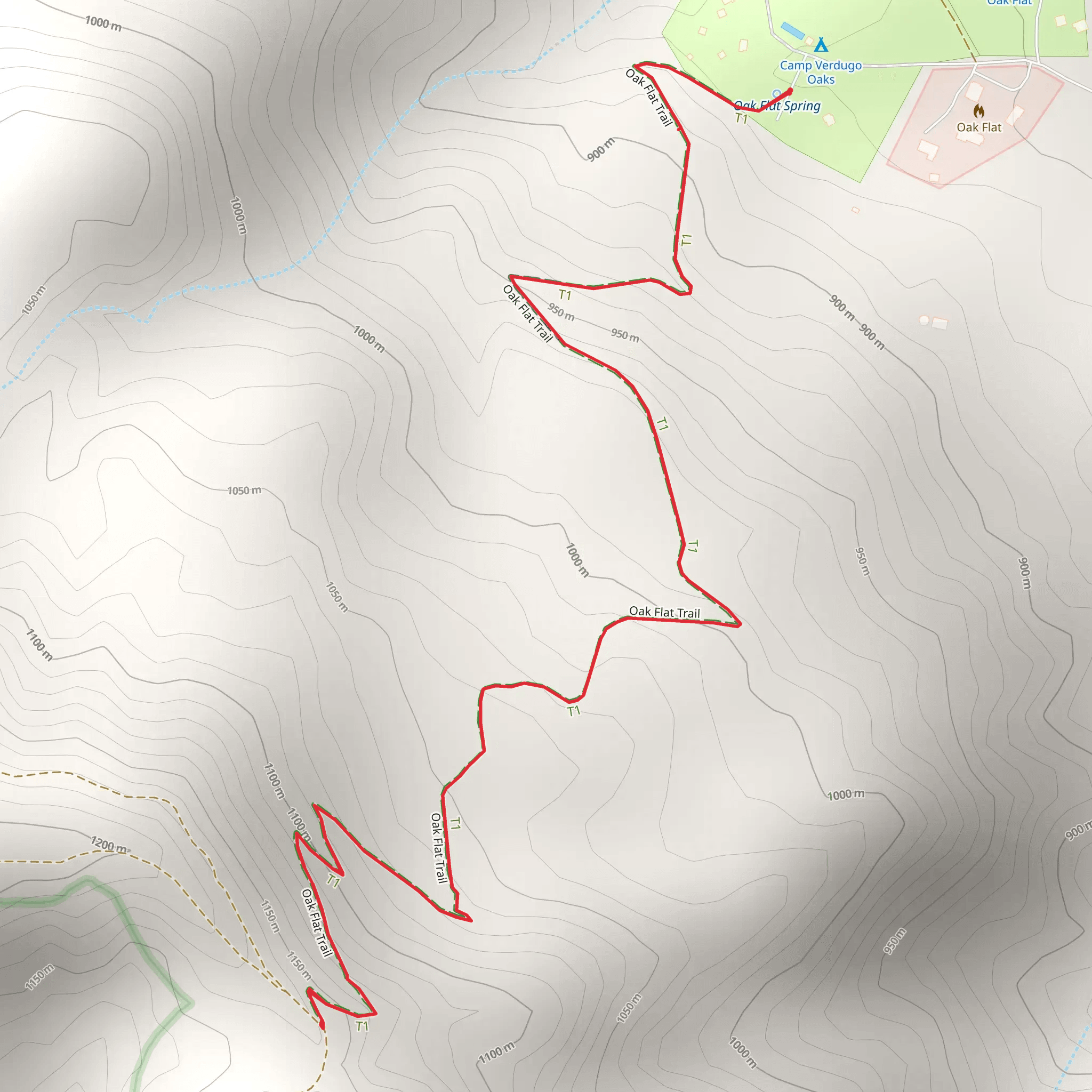 Oak Flat Trail mobile static map