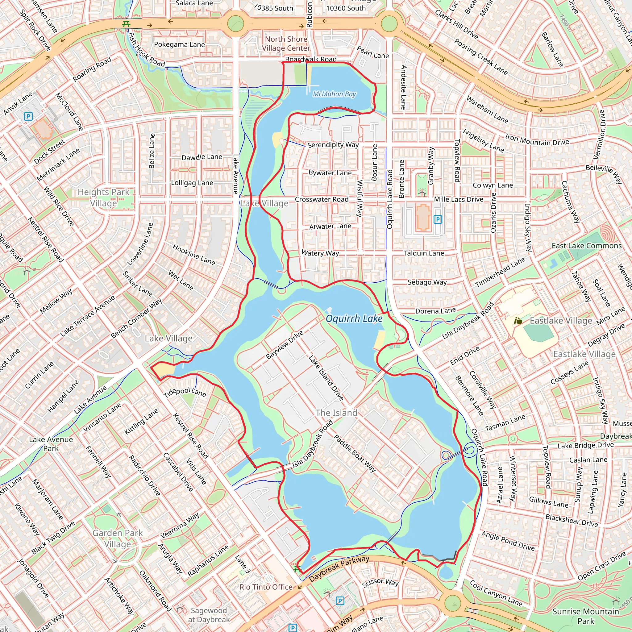 McMahon Bay and Founders Park Loop mobile static map