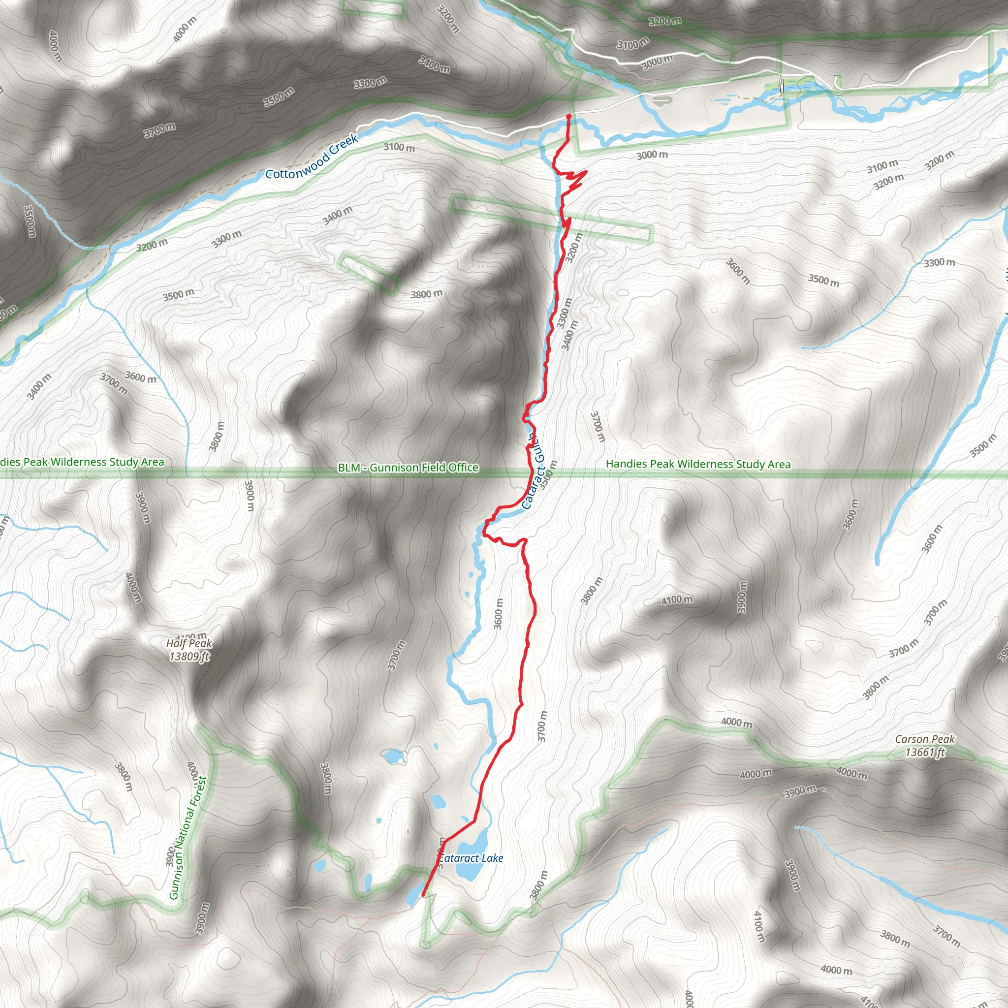 Cataract Creek Trail mobile static map
