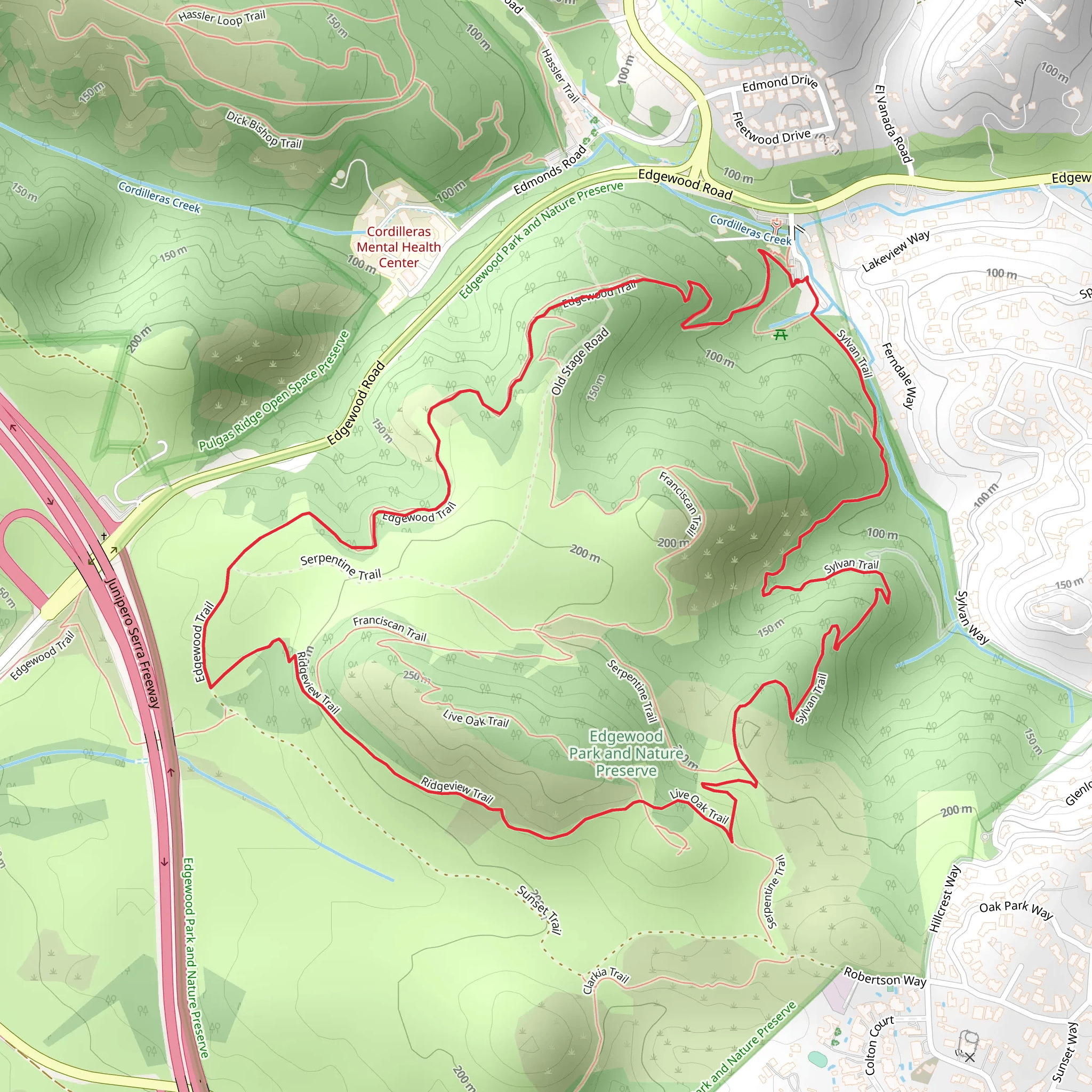 Edmonds Trail and Sylvan Loop Trail mobile static map