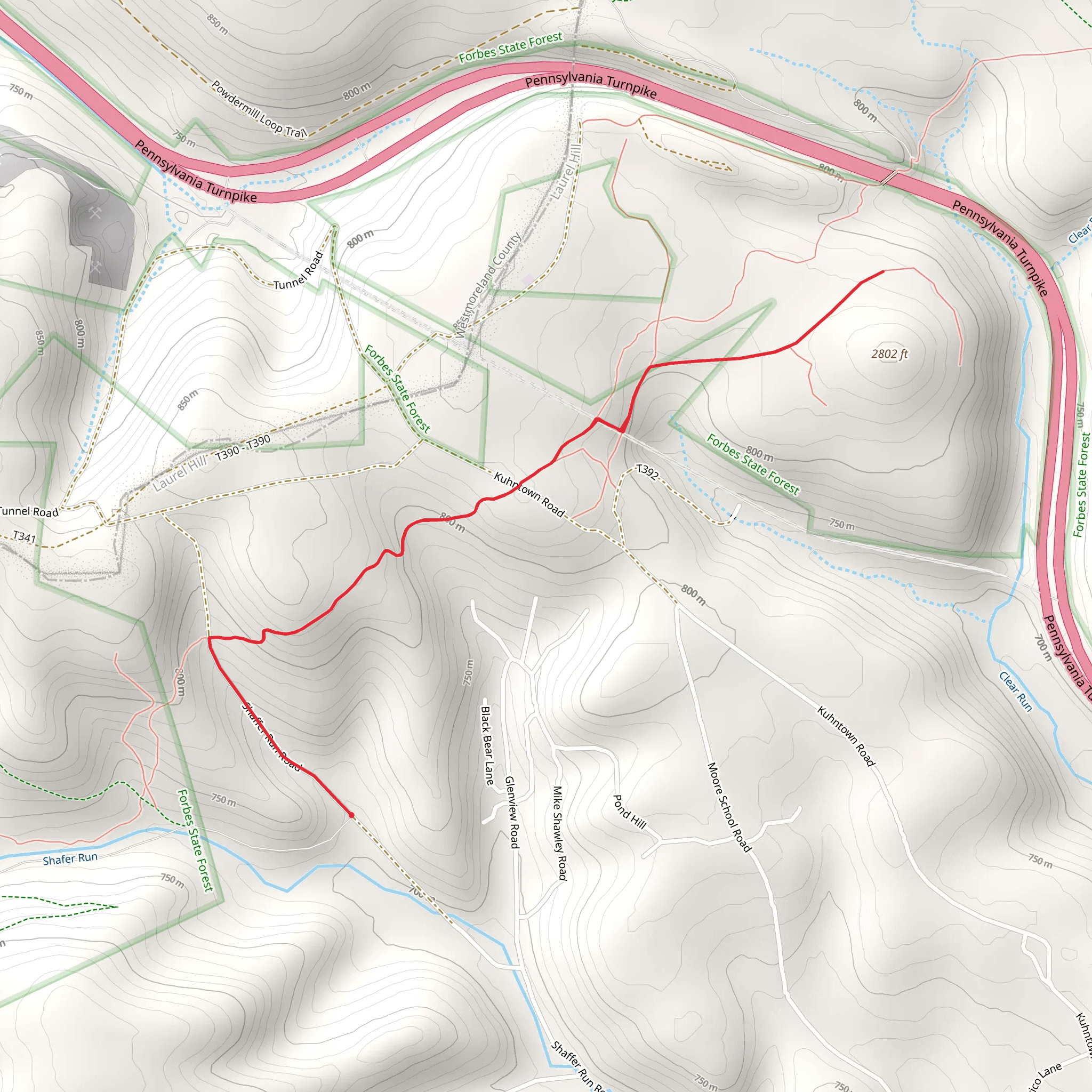 Shafer Run to Clear Run Trail mobile static map