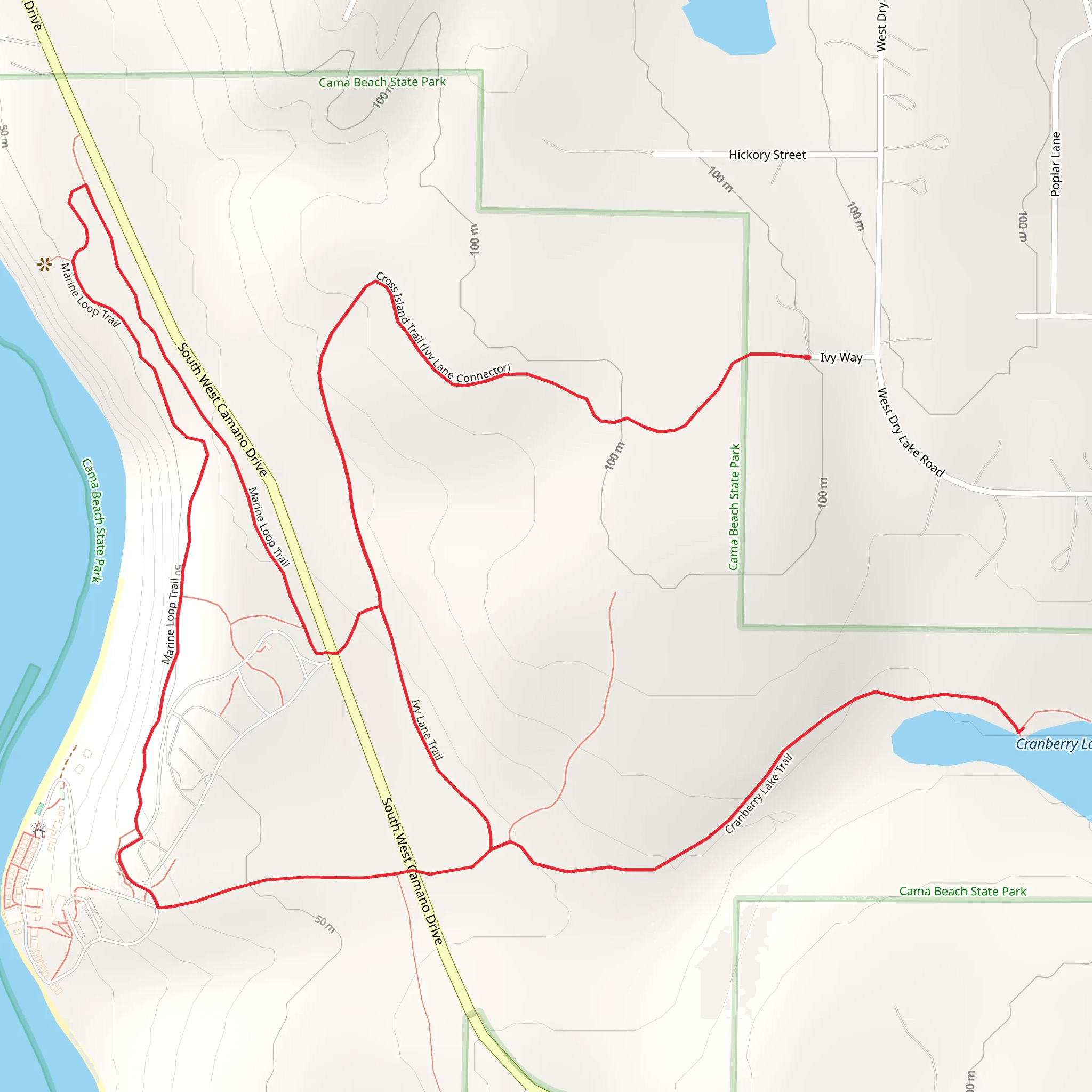 Cranberry Lake via Cross Island mobile static map