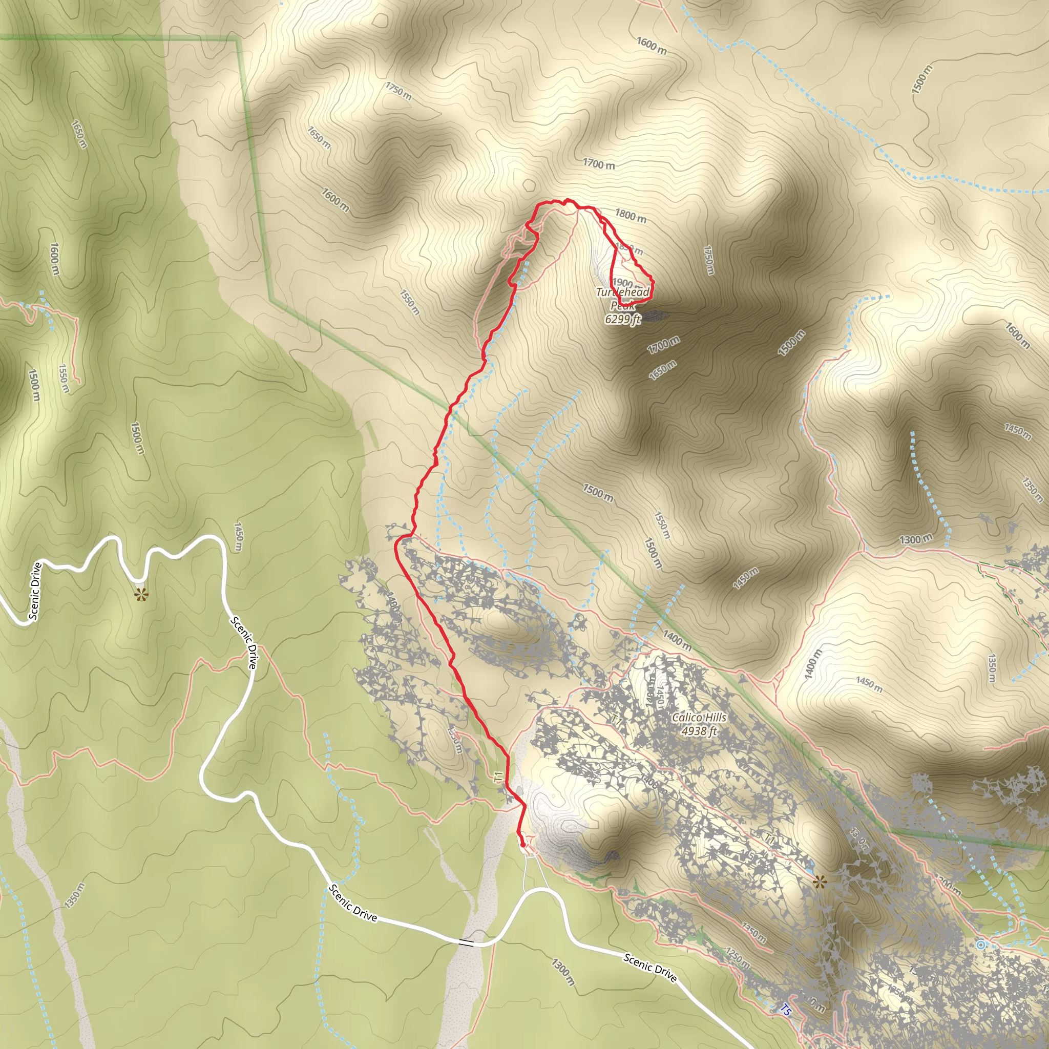 Turtlehead Peak Trail mobile static map