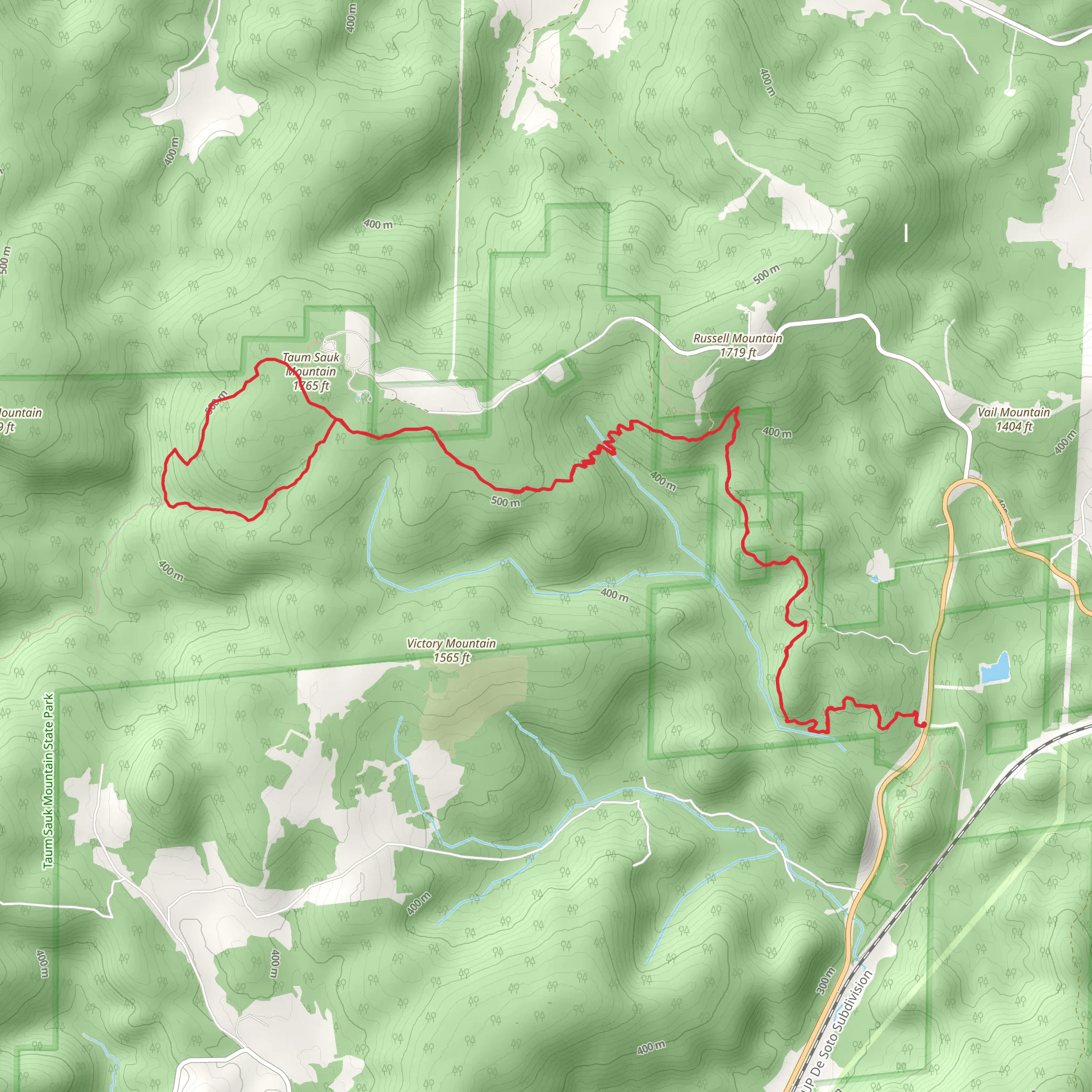 Ozark Trail - Taum Sauk Section and Mina Sauk Falls Loop Trail mobile static map