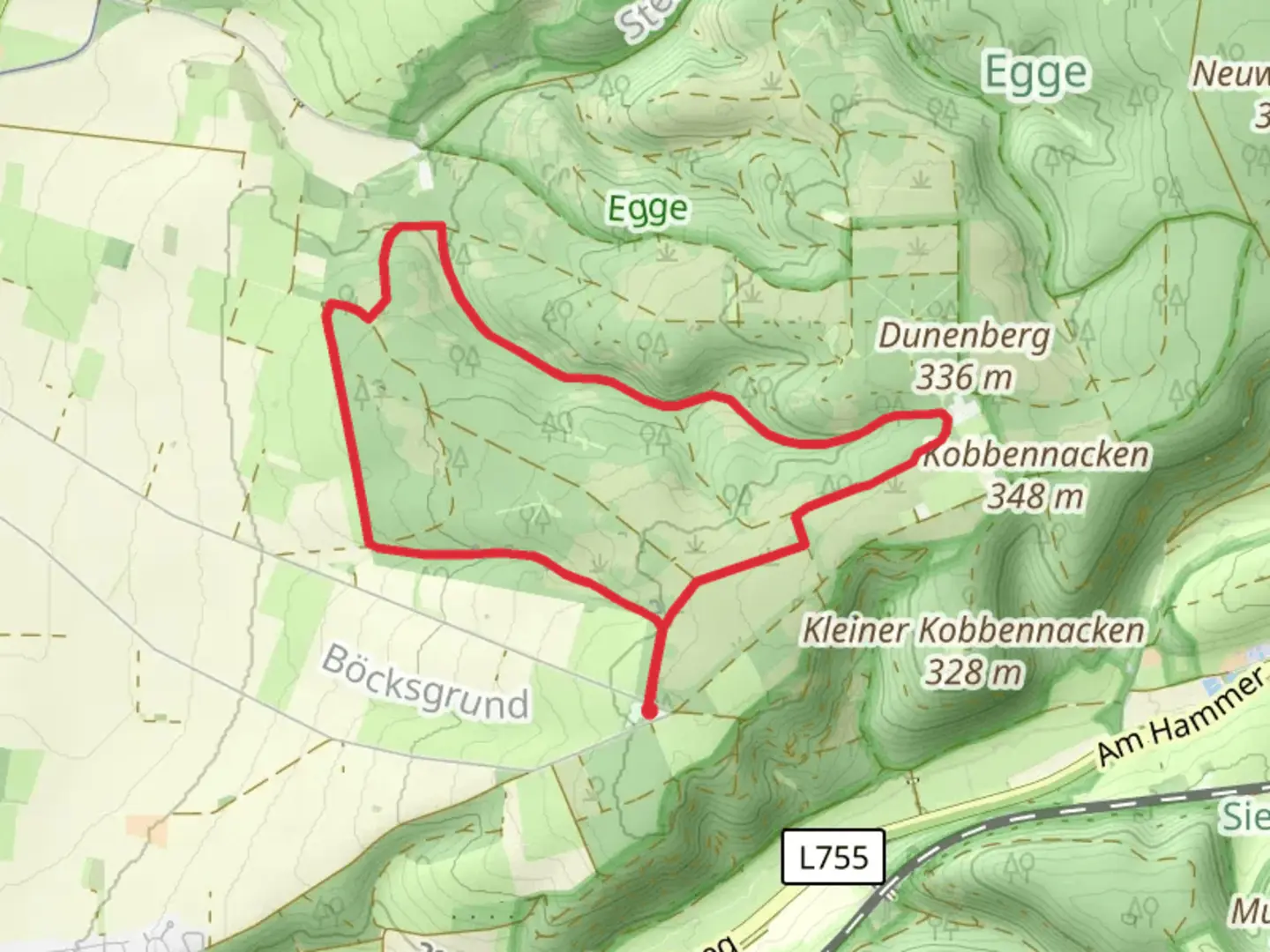 An image depicting the trail Delta and Rundwanderweg A4 and its surrounding area.