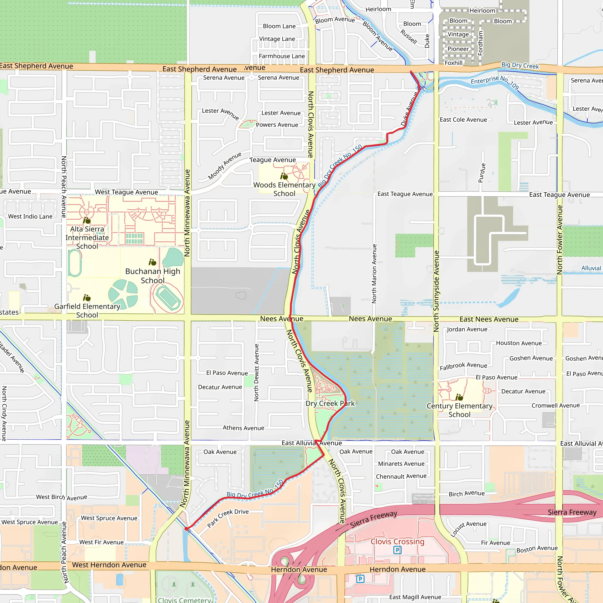 Dry creek Path mobile static map