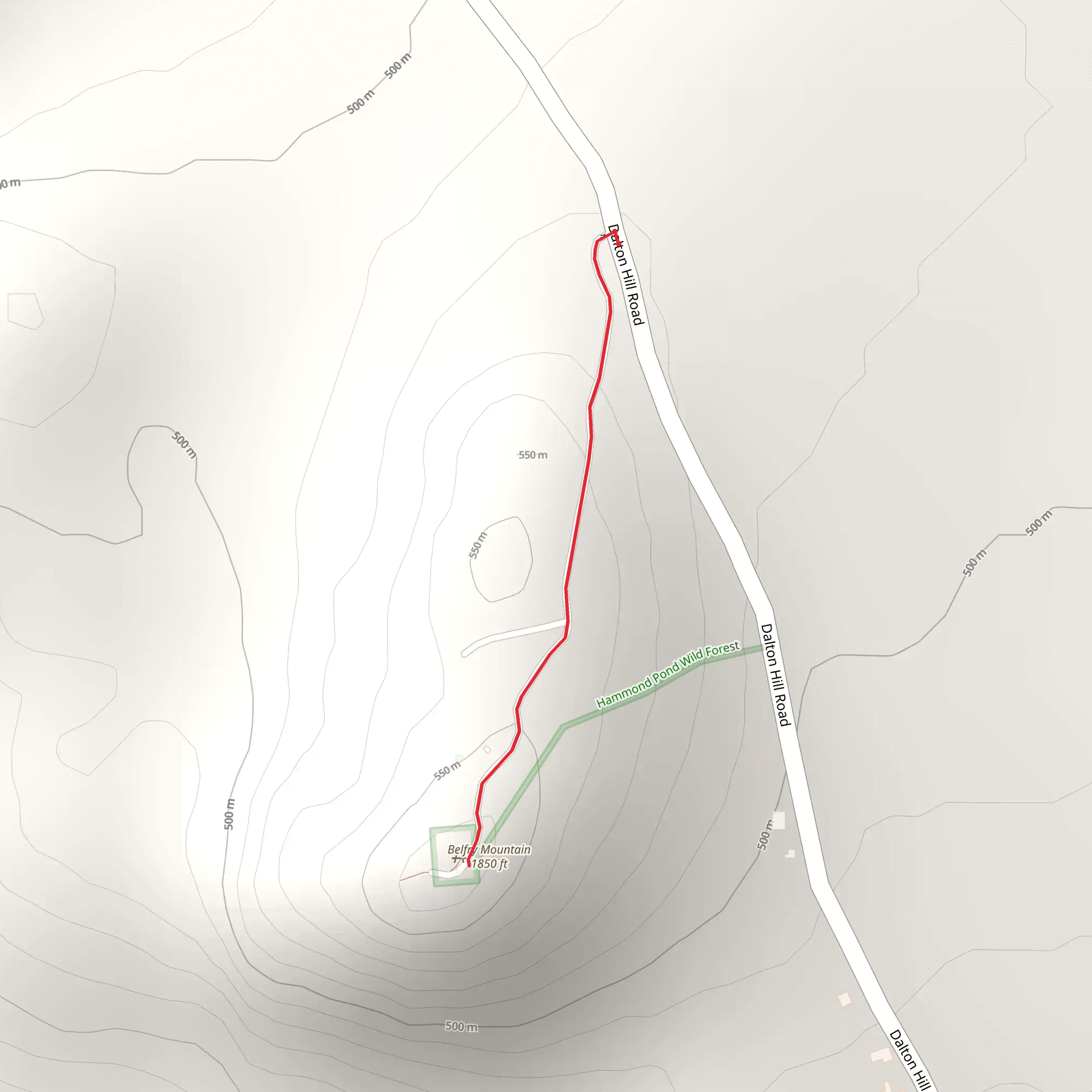 Belfry Mountain from Dalton Hill Road Out and Back mobile static map