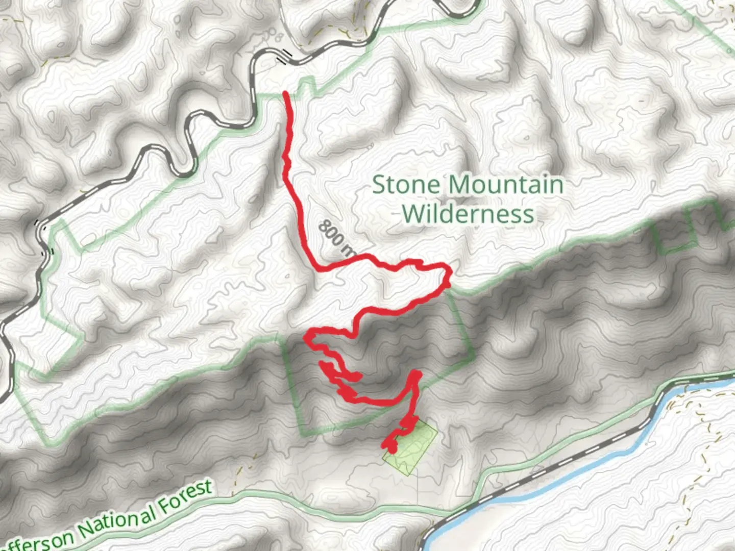 An image depicting the trail Payne Branch Trail via Stone Mountain Trail and its surrounding area.