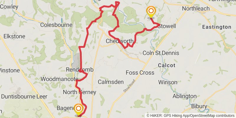 Cotswold Village Trail stage 5 Map