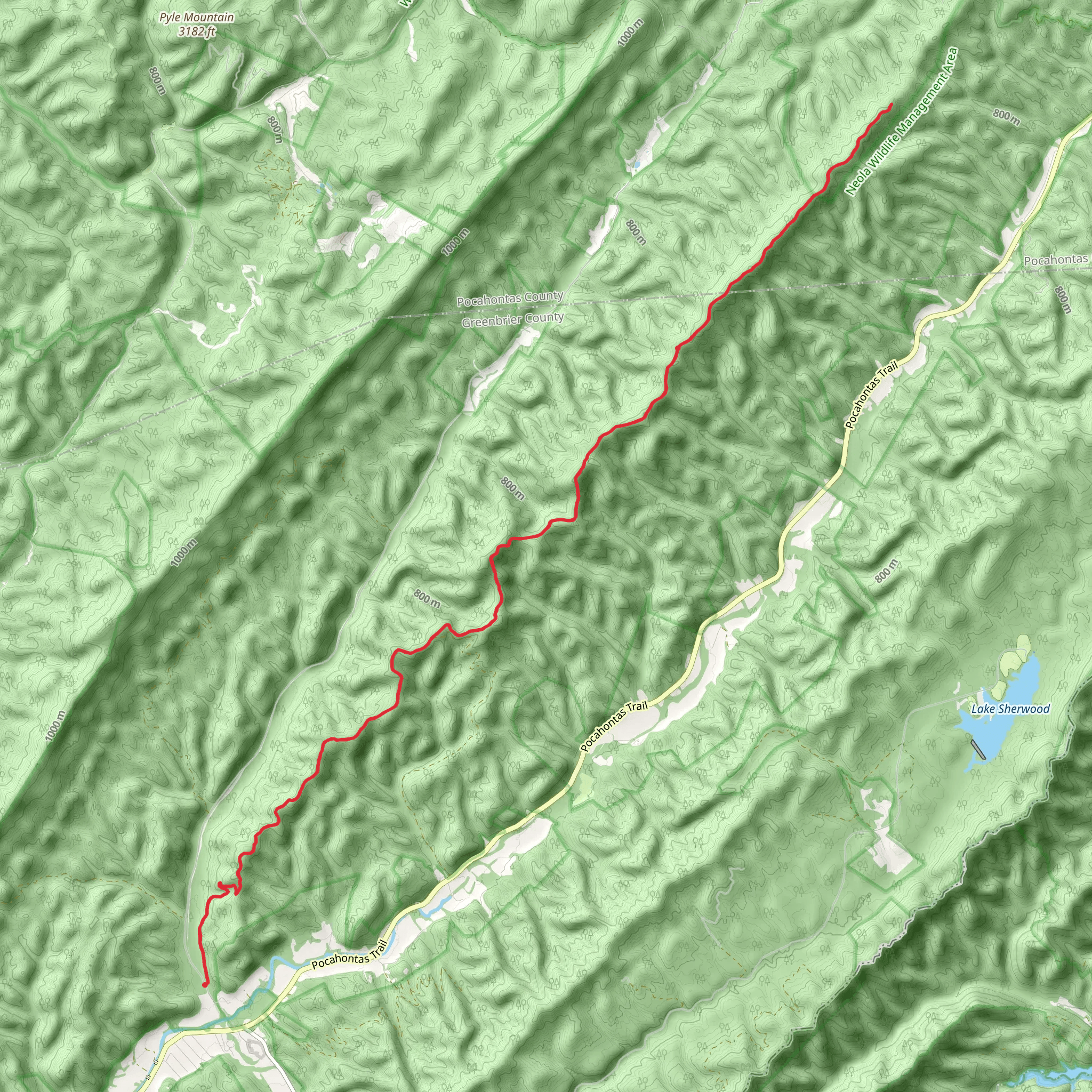 Middle Mountain Trail mobile static map