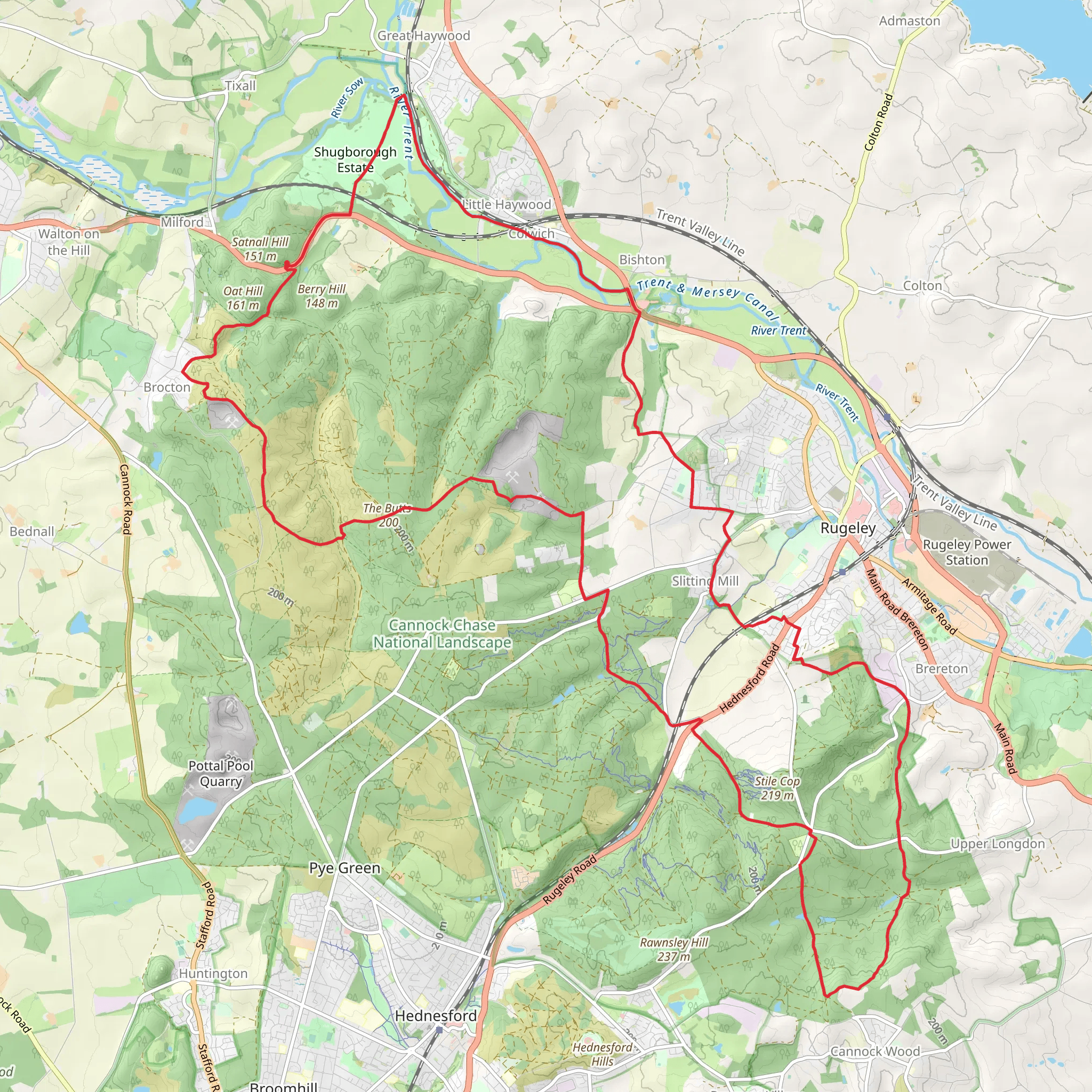 Cannock Chase Geo Trail mobile static map